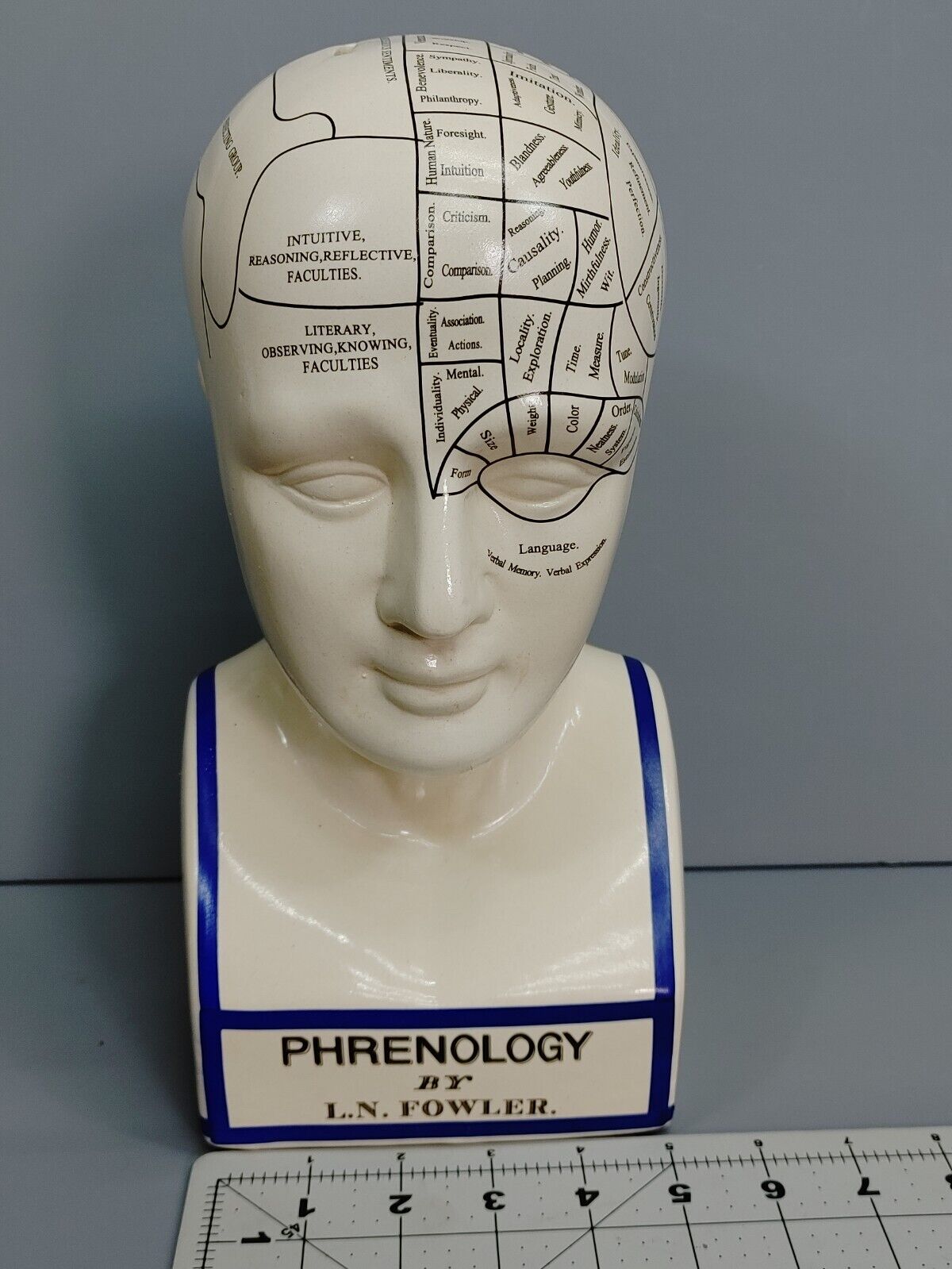 Vintage Phrenology By L.N. Fowler Head Coin Bank Scientific Psychology 12\