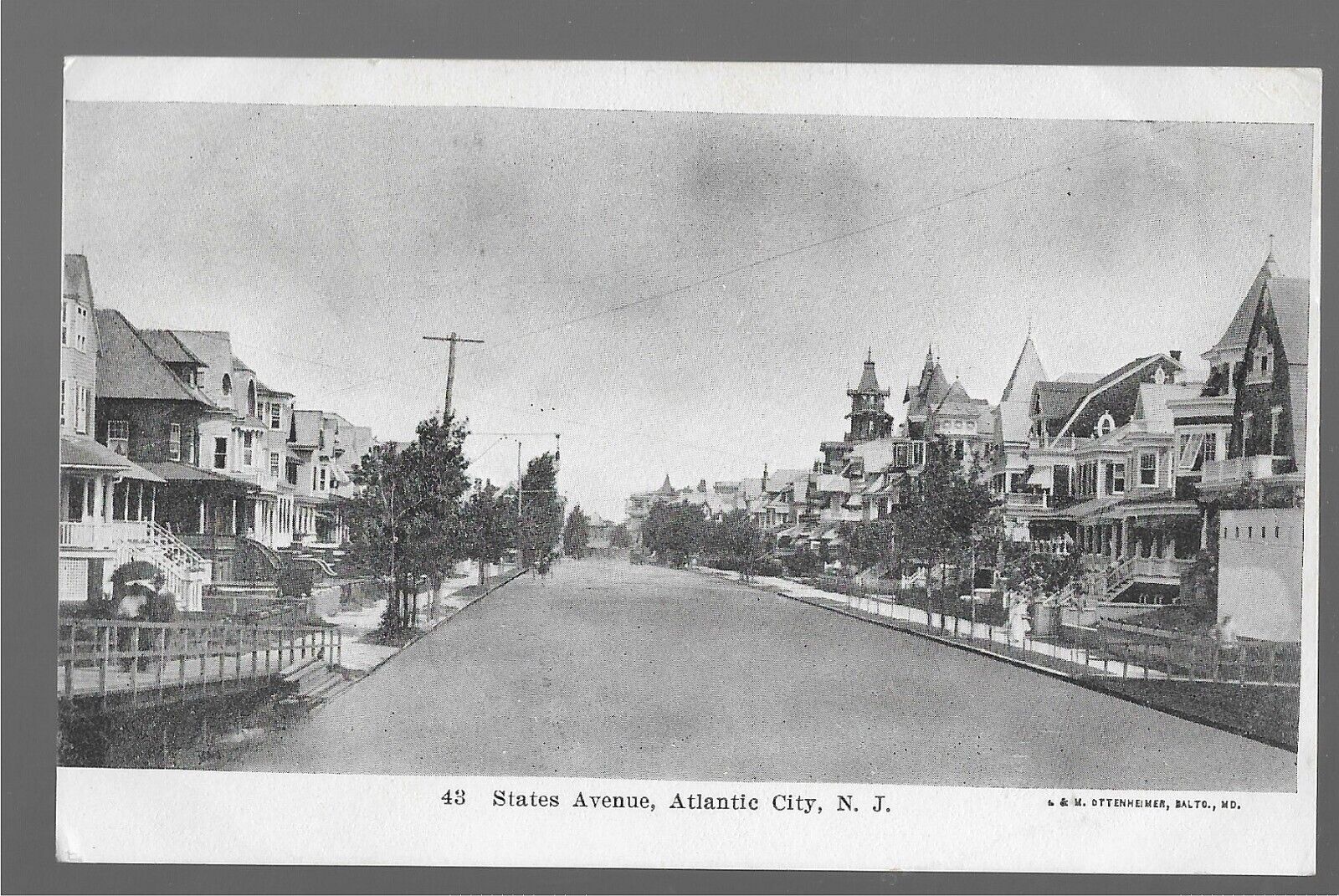 States Ave, Atlantic City NJ Vintage Postcard