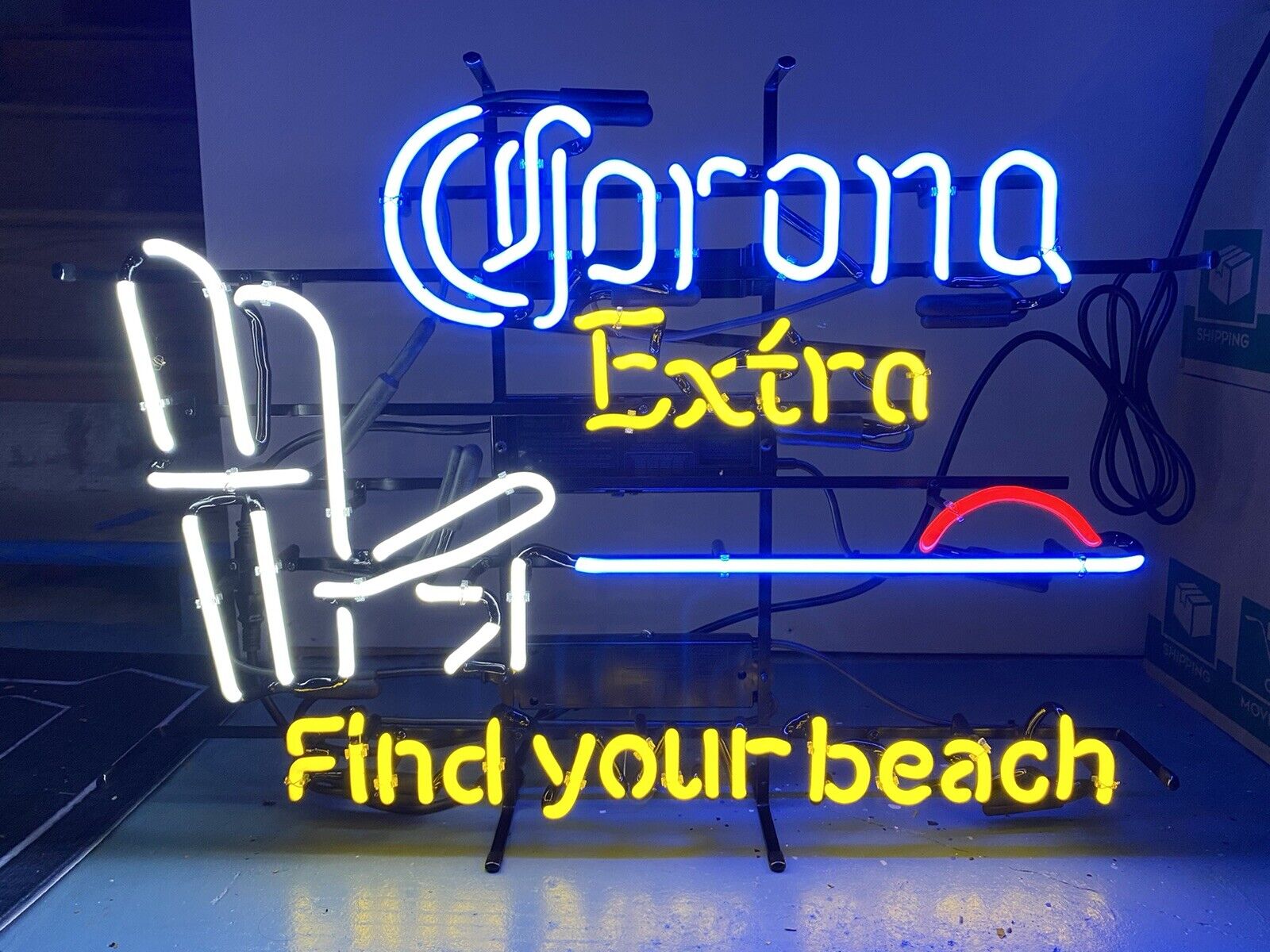 Corona Extra Find Your Beach Neon Sign Light Beer Bar Pub Wall Hanging 19\