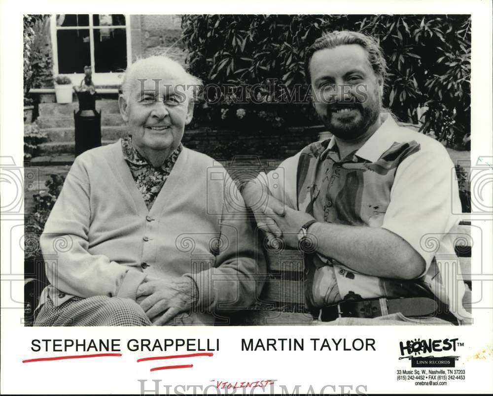 Press Photo Violinist Stephane Grappelli and guitarist Martin Taylor.
