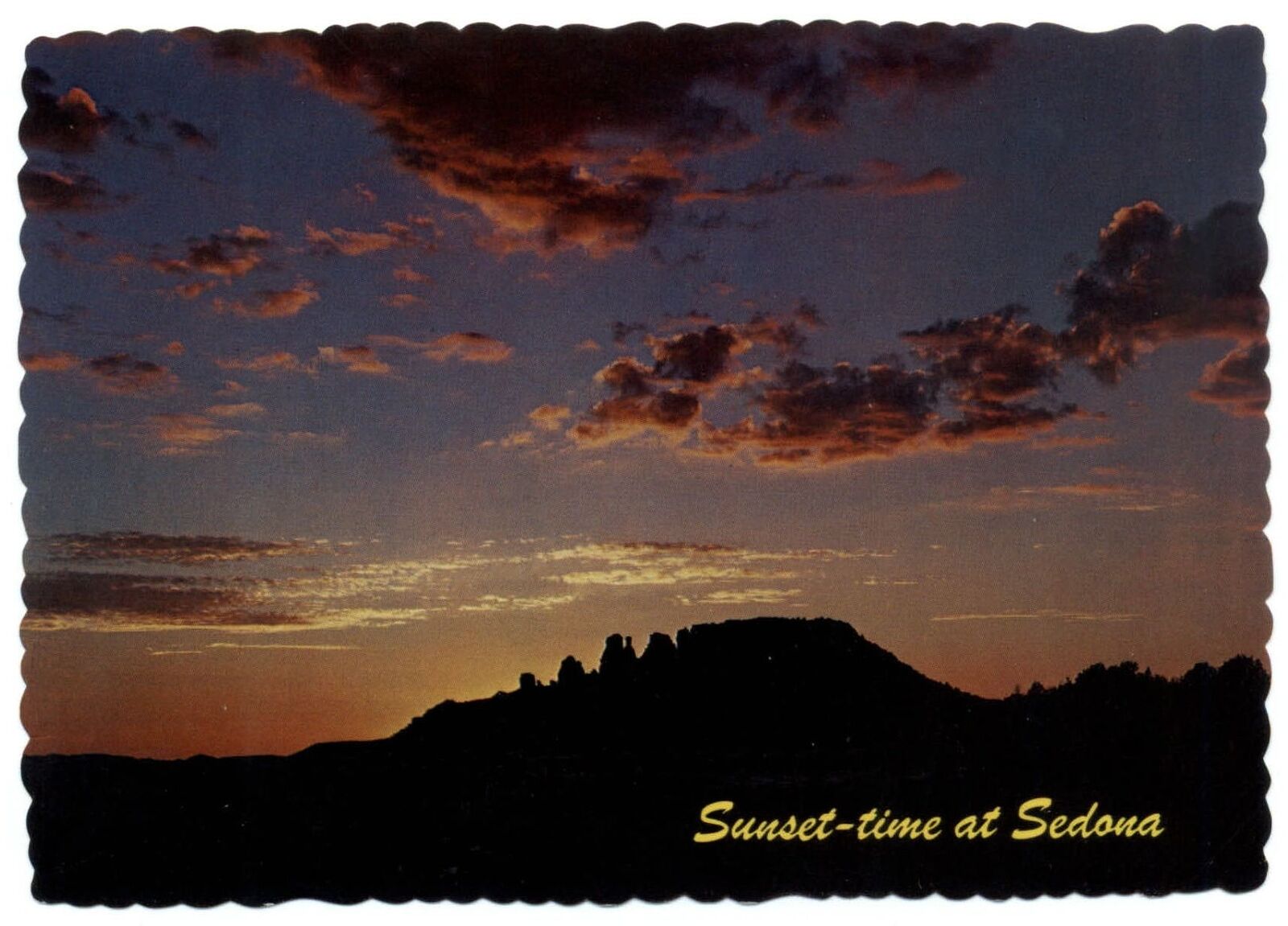 Sunset Canyon Cockscomb Butte Oak Creek Canyon Arizona ~ postcard  sku009