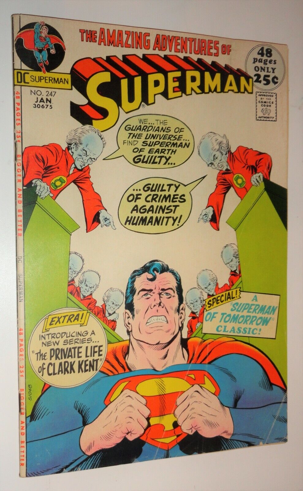 SUPERMAN #247 48 PAGE GIANT  FINE WHITE PAGES  1972