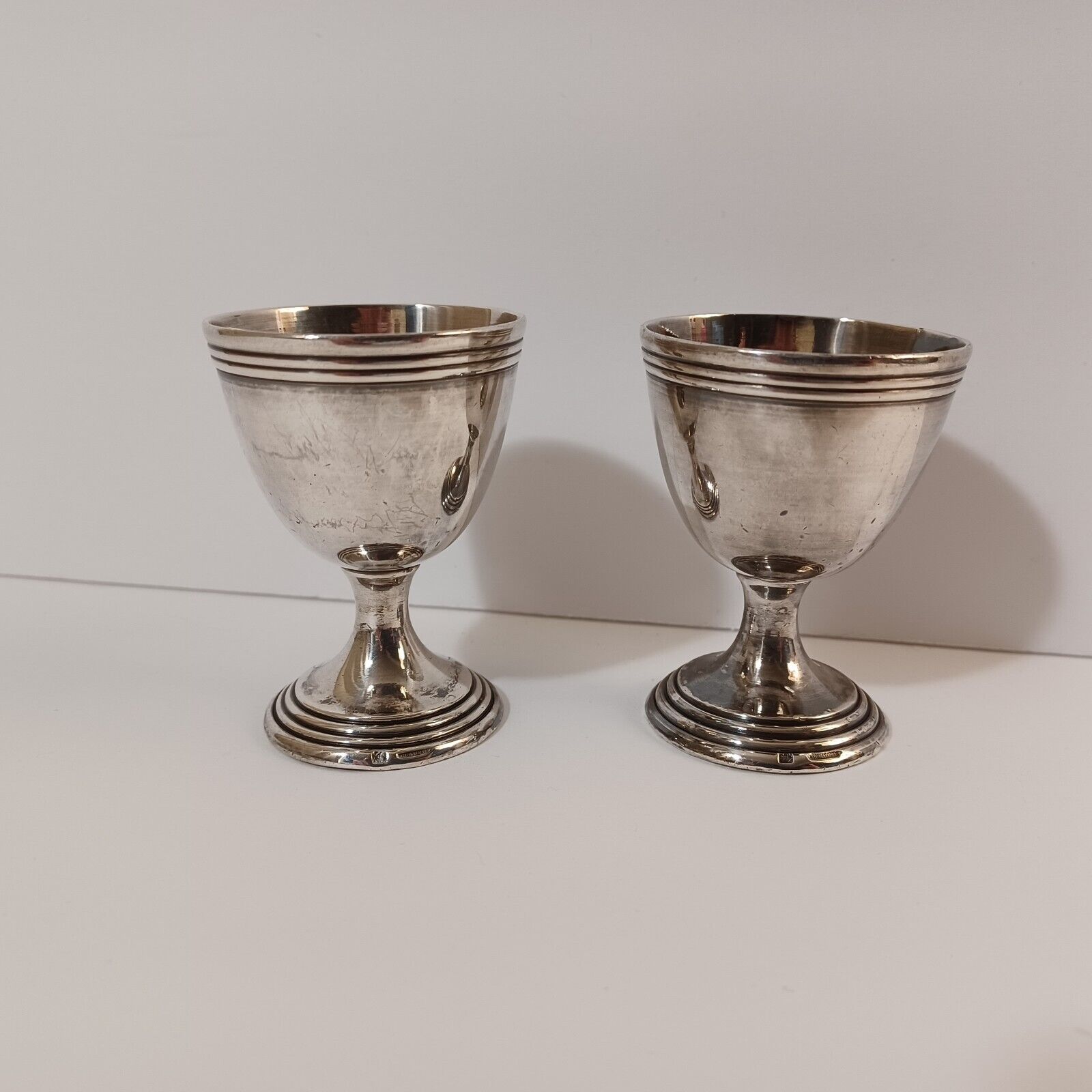 Christofle Silverplate Egg Cups Or Cordial Glasses Embossed \