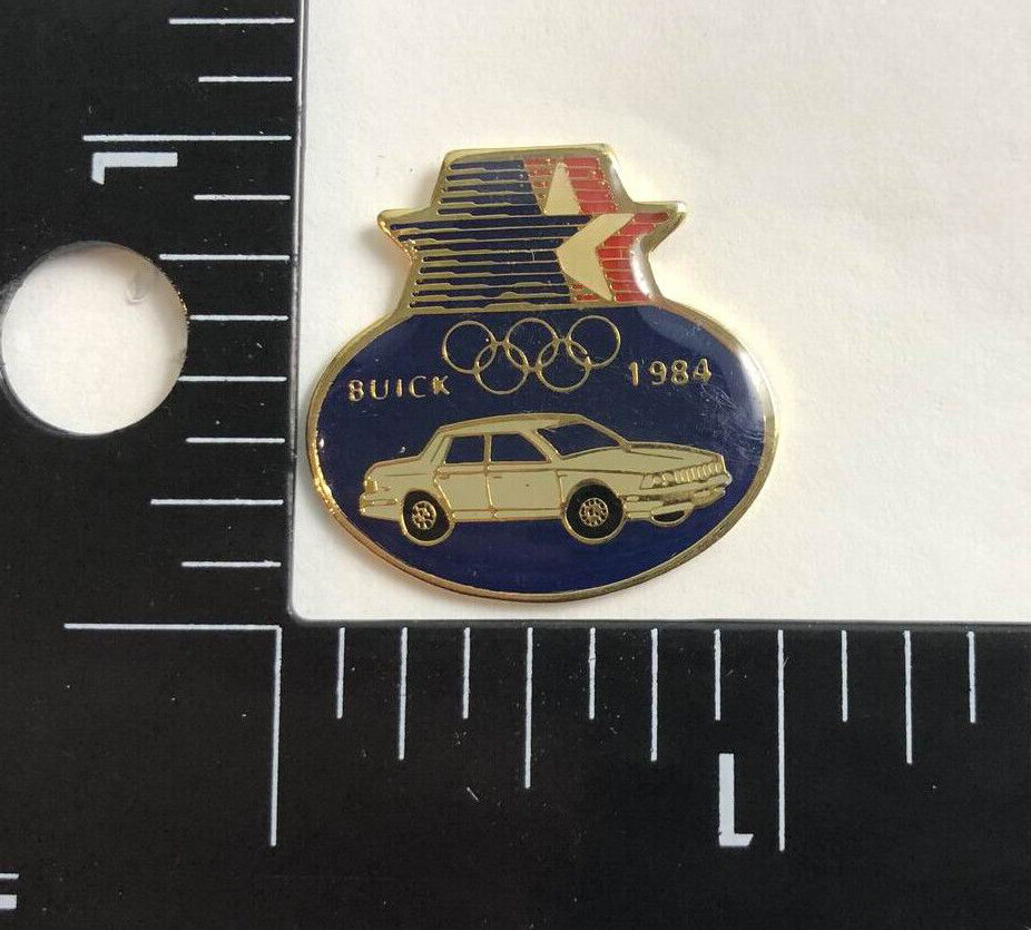 VTG 1984 BUICK Los Angeles Olympic Games Sponsor Promo Button Pin Pinback