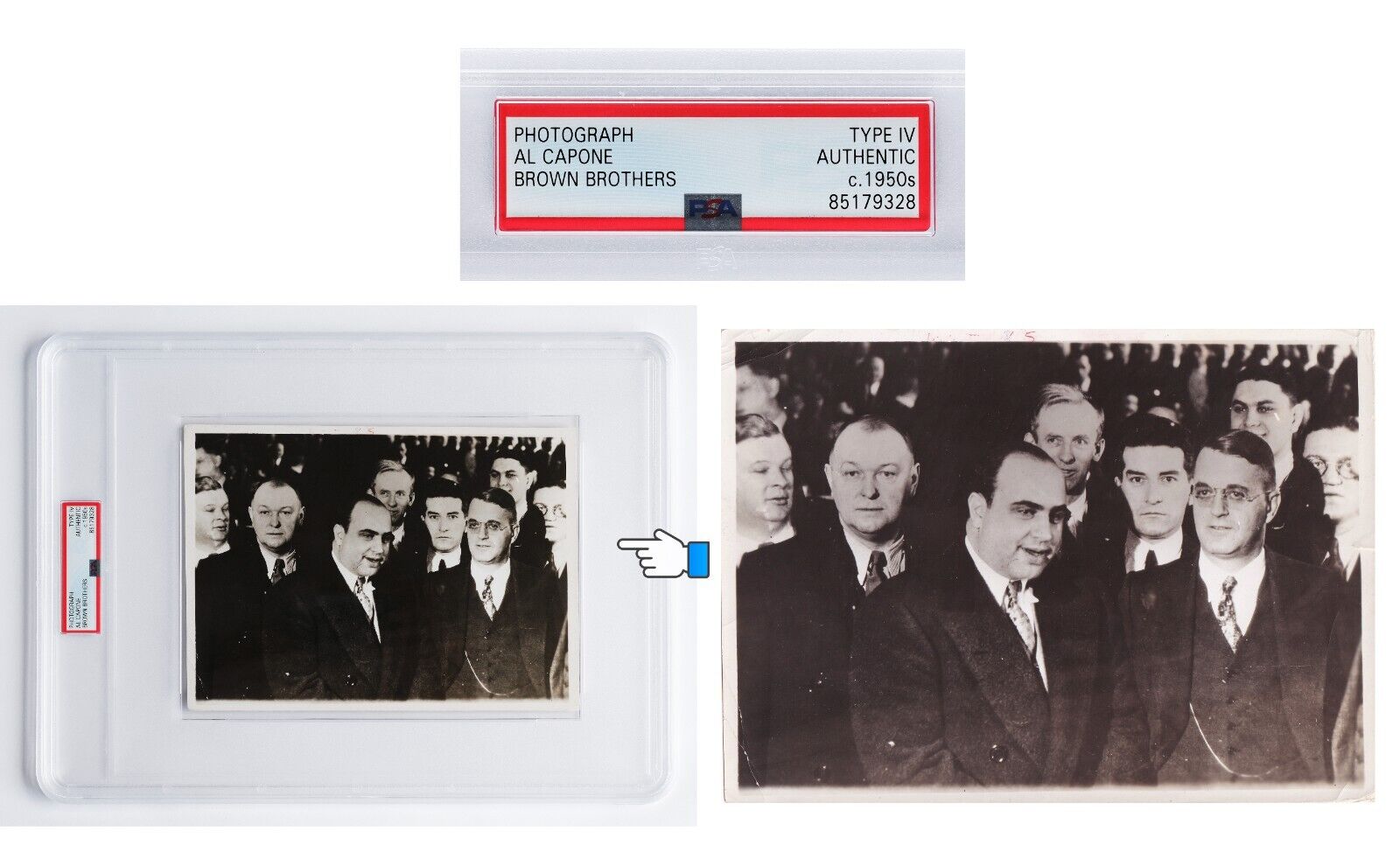 Al Capone 1931 (1950's) Scarface Chicago Mafia Boss PSA Encapsulated Photo L136C