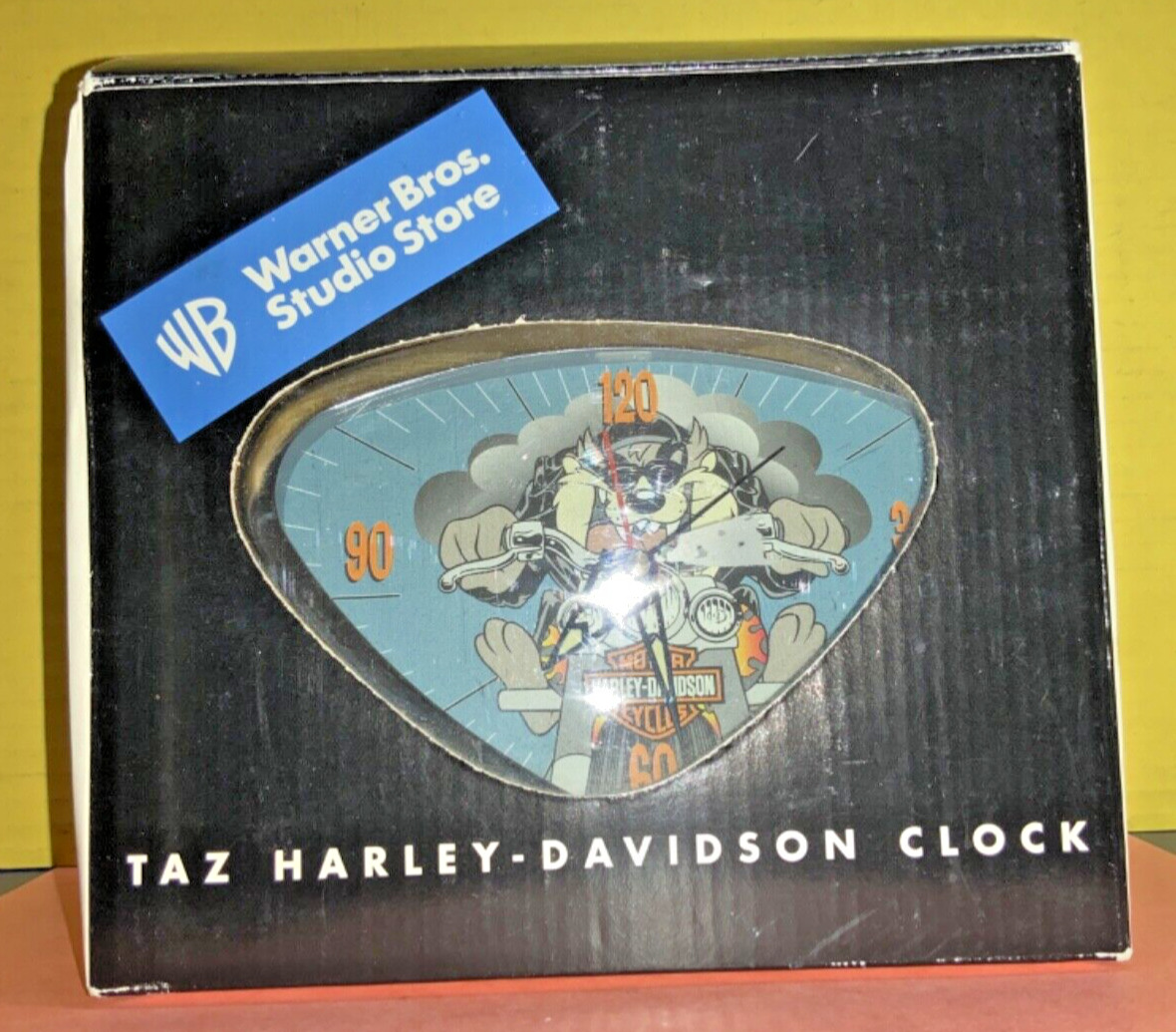 Vintage 2000 Looney Tunes Taz Harley-Davidson Clock - BOXED - AS IS - NOT TESTED