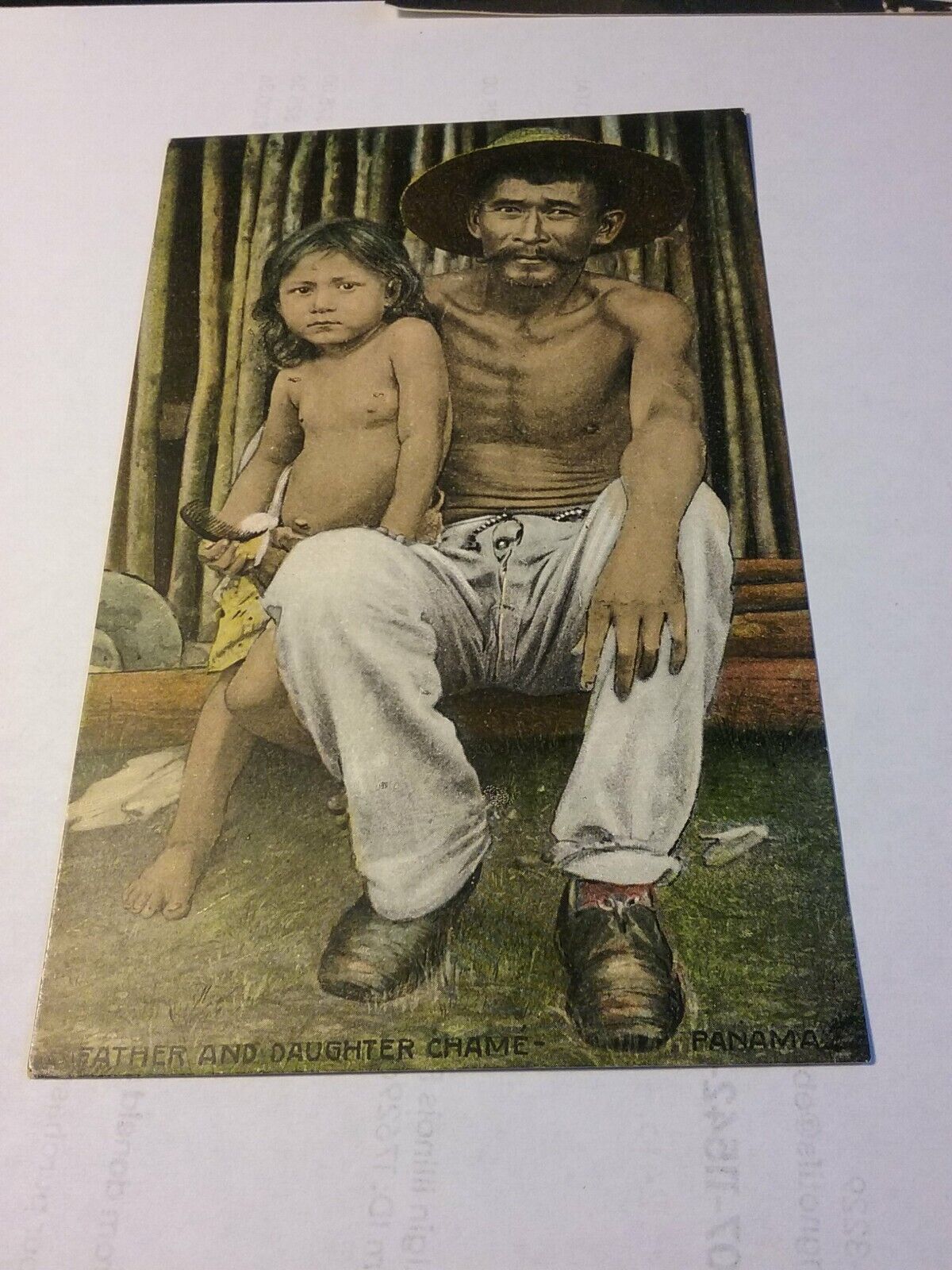 Panama Chame - Father and Daughter old I. L. Maduro published postcard