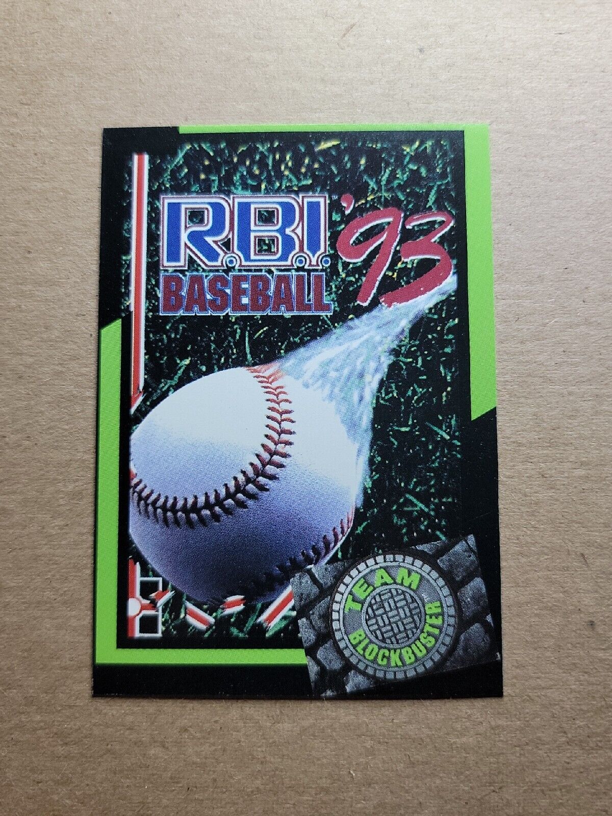 1993 Team Blockbuster Video Games Card #22 - RBI Baseball '93
