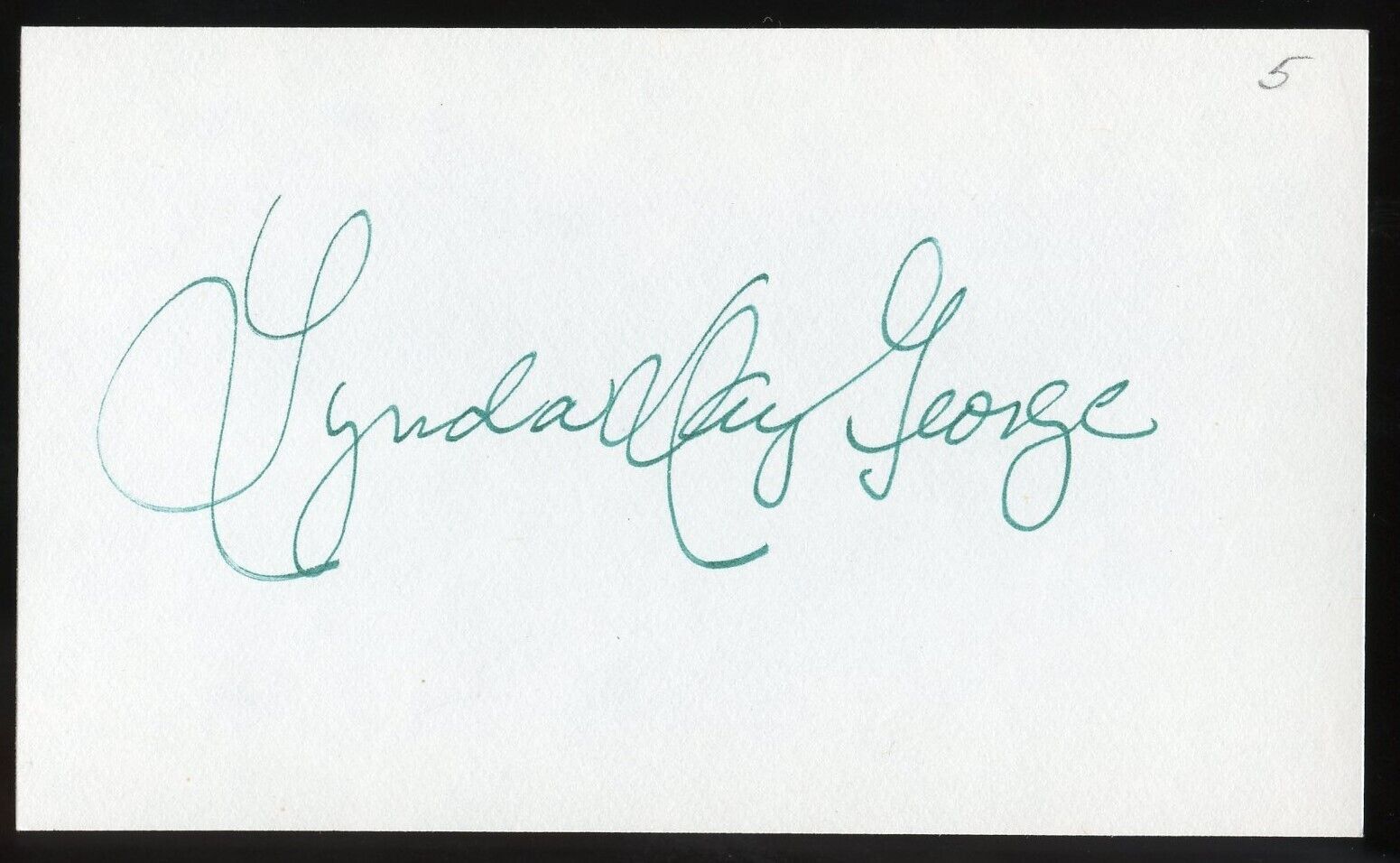 Lynda Day George signed autograph 3x5 Cut American Actress in Mission Impossible