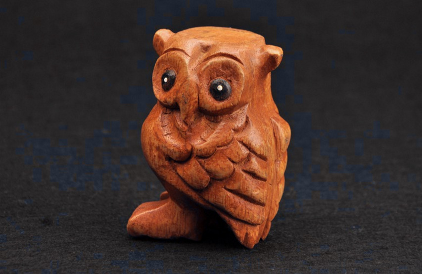 New Cute Wooden Owl Ornaments Beautiful Bird Figurines  High Quality Small