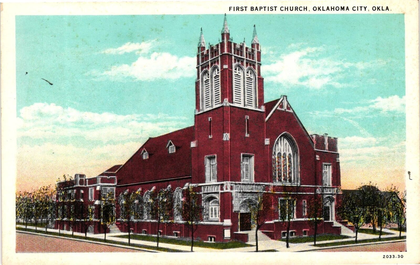 Vintage Postcard- First Baptist Church, Oklahoma City, OK