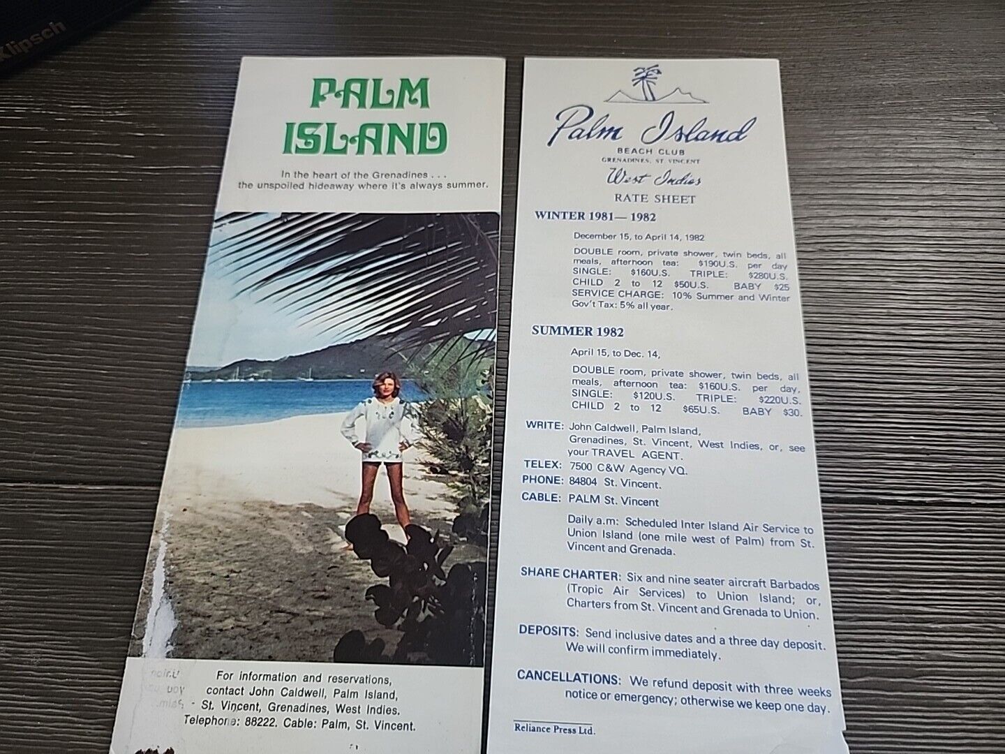 Palm Island Travel Brochure Rate Card Grenadines Caribbean St Vincent Granada 81