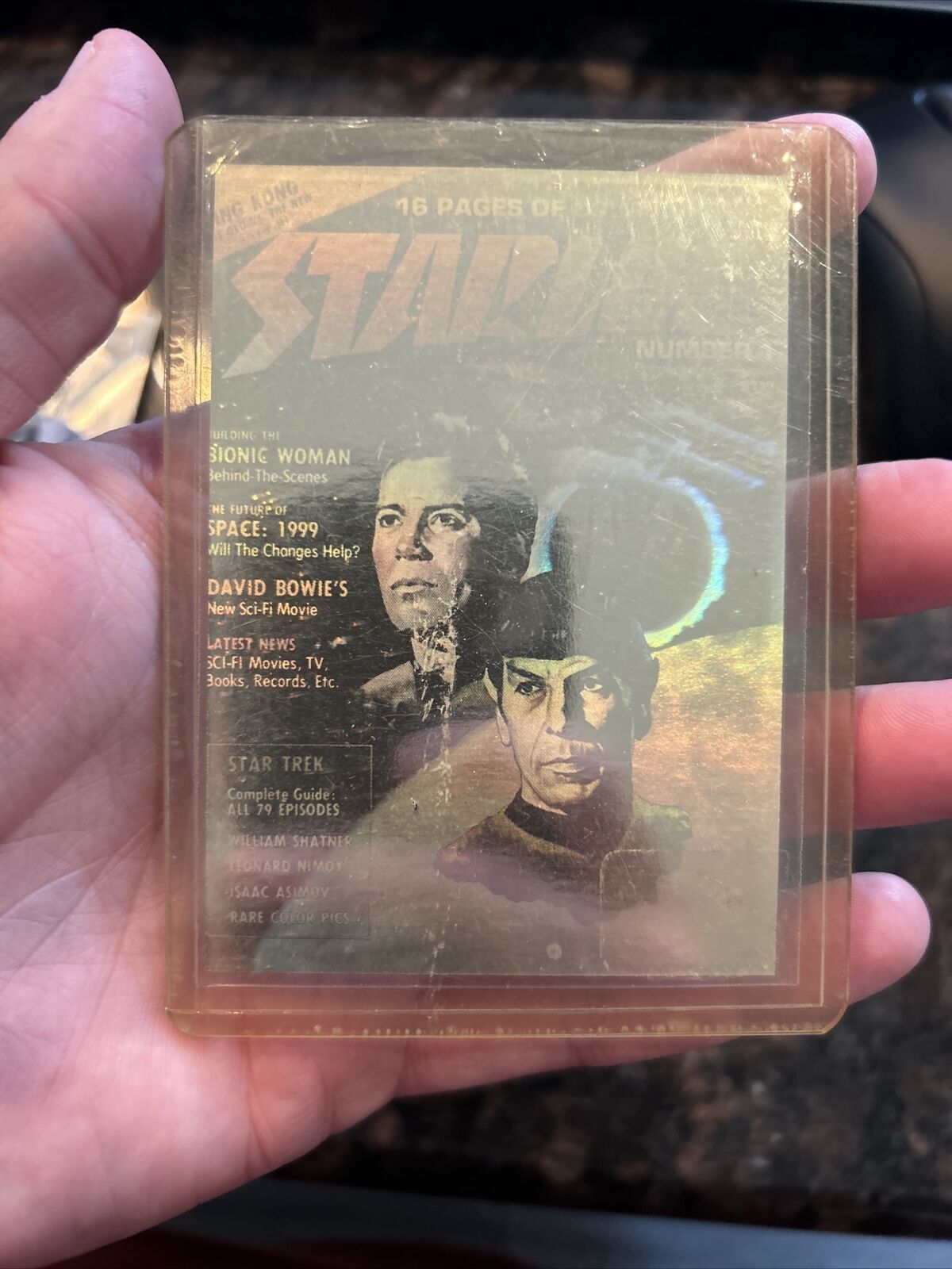 STARLOG Star Trek Gold Hologram Card #1 Cover #1 1993 Rare Kirk Spock Enterprise