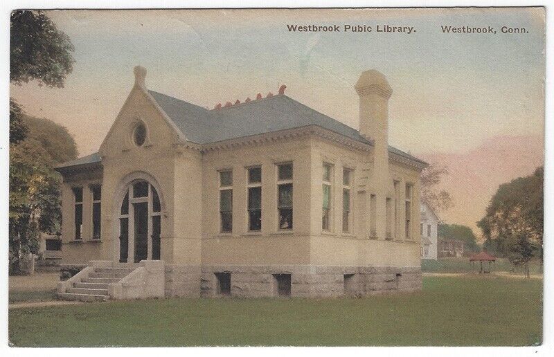 Westbrook, Connecticut, Vintage Postcard View of Westbrook Public Library, 1921