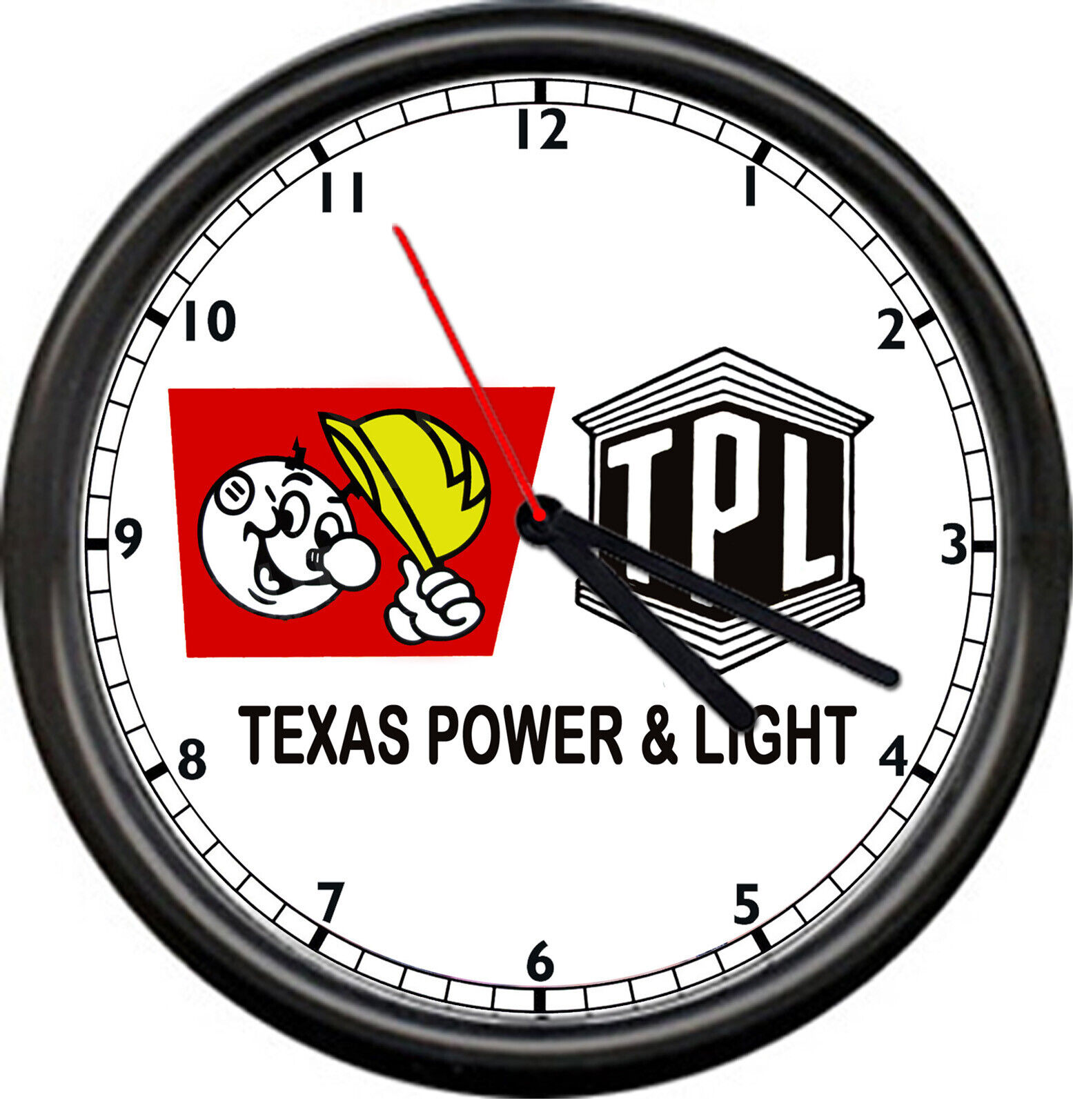 Reddy Kilowatt Texas Power & Light Electric Power Company Retro Sign Wall Clock