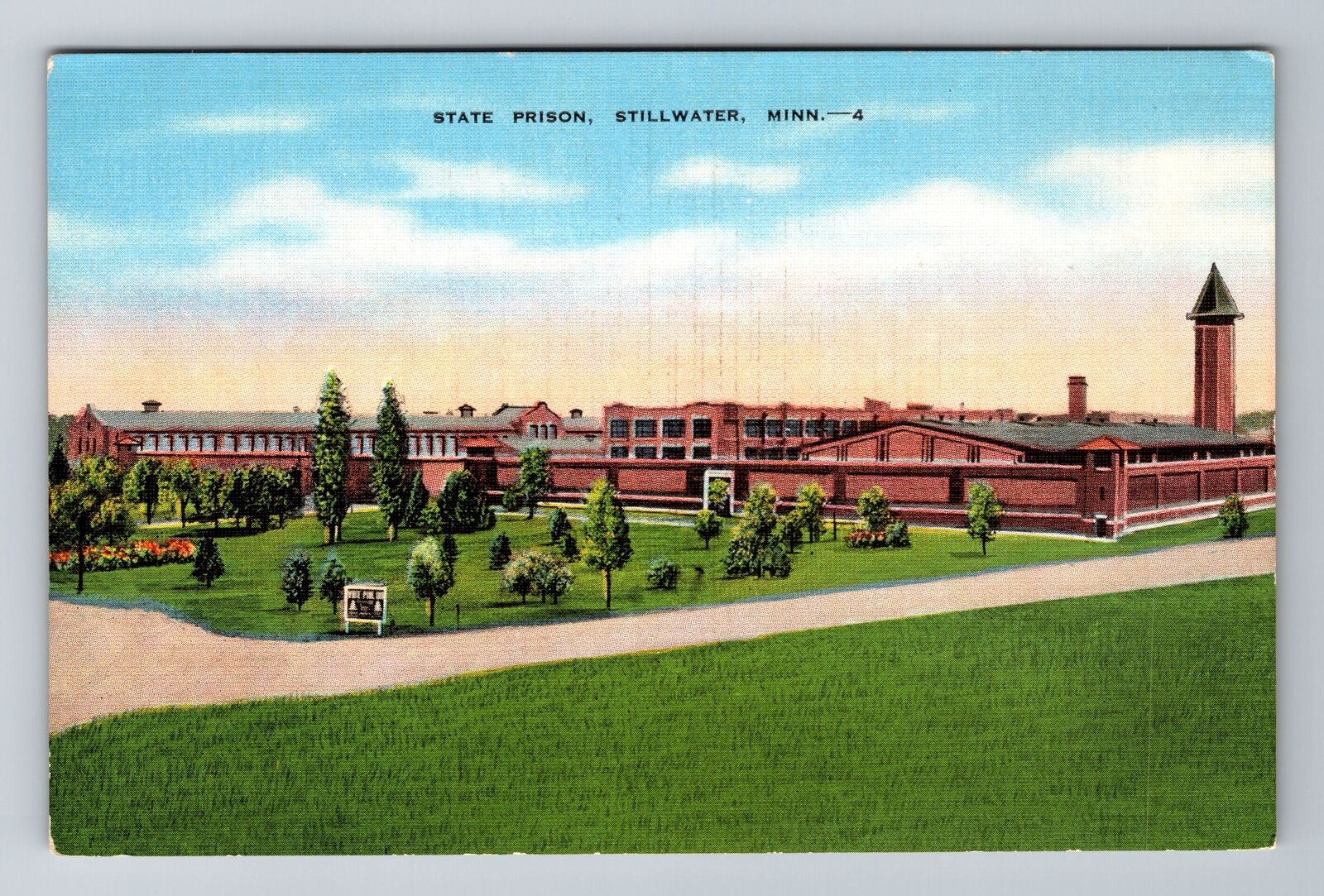 Stillwater MN-Minnesota, State Prison, Antique Vintage Souvenir Postcard