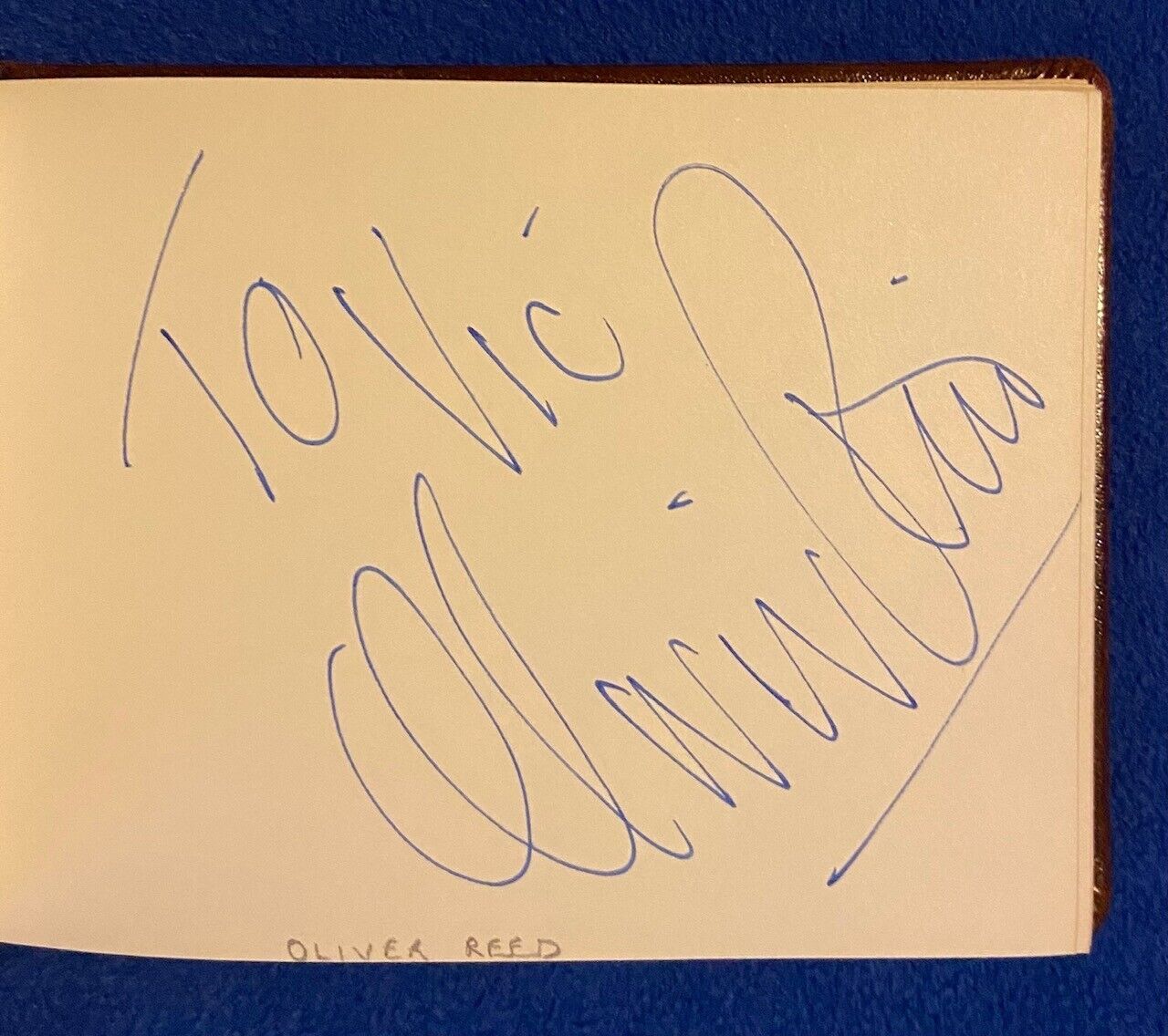 Oliver Reed Signed 1970s  Autograph