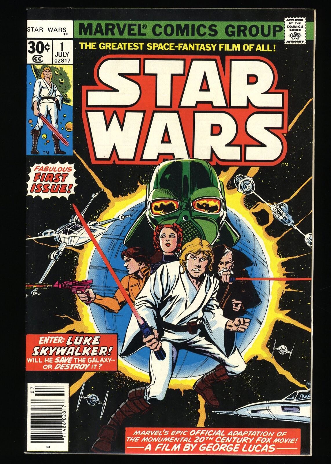Star Wars (1977) #1 VF+ 8.5 1st App Luke Skywalker Darth Vader Marvel 1977