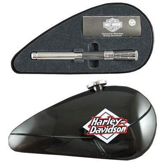 Waterman Harley Davidson Horizon Chrome Fountain Pen Med Pt New In Gas Tank Bx *