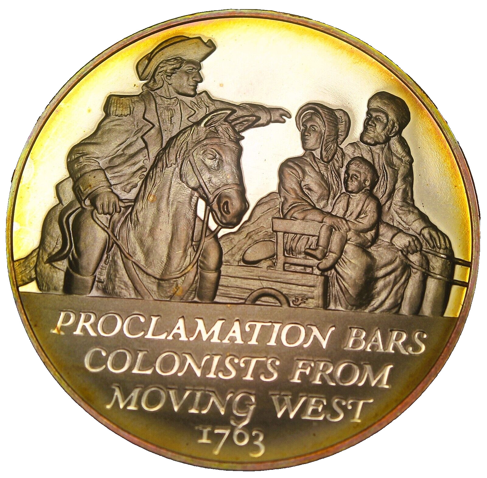 American Revolution 1763~Proclamation To Stop Westward~Bronze Proof~#M117