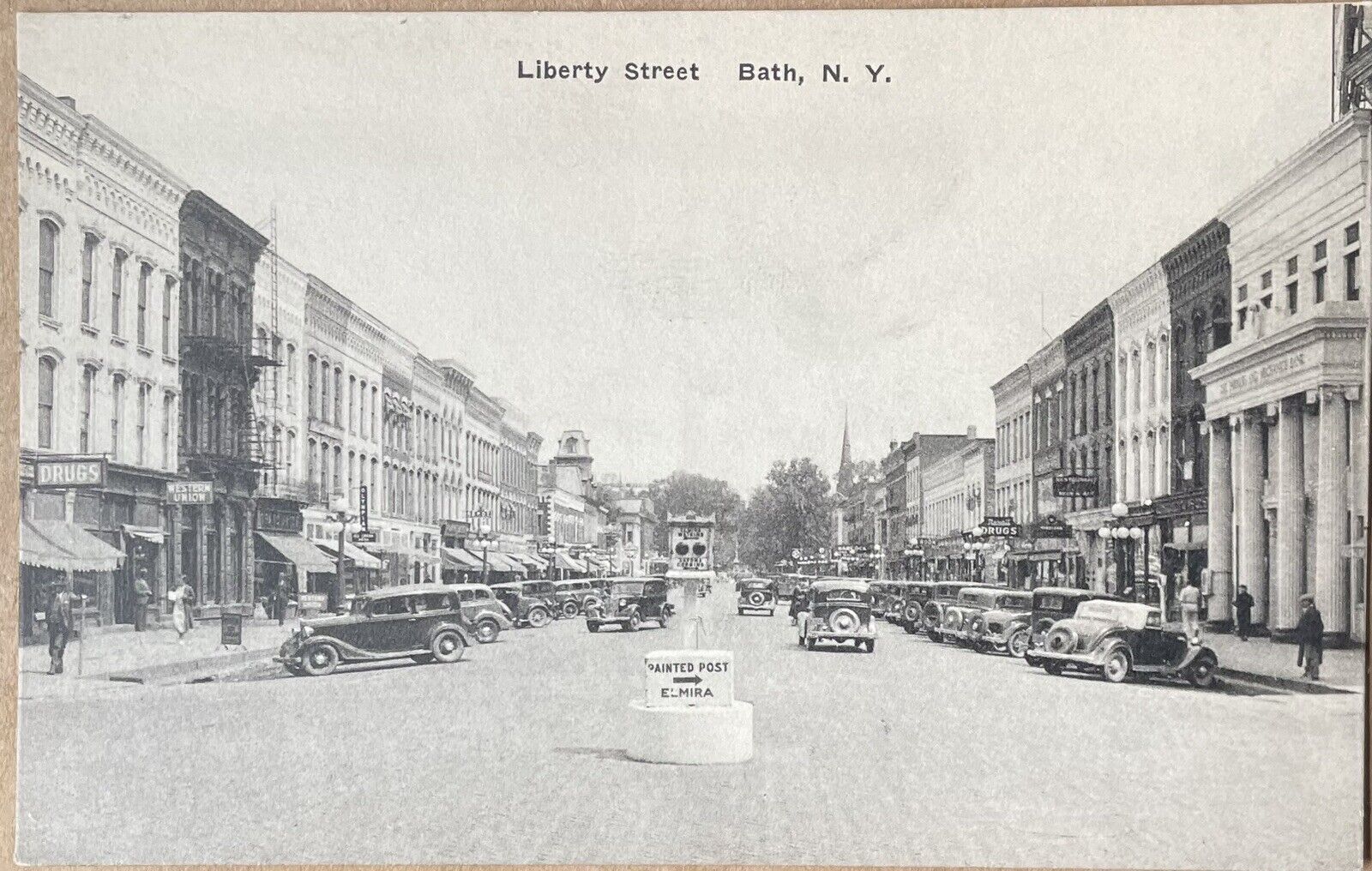 Old Bath NY, Liberty Street, Steuben County, Postcard
