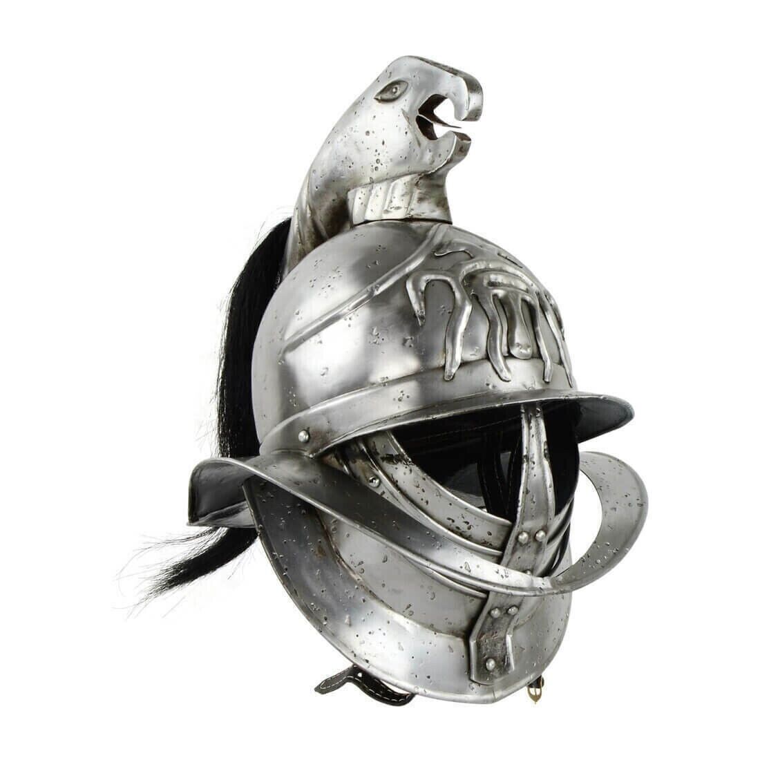 Gladiator Helmet With Plume Christmas New Medieval Spartacus Knight Warrior Gift