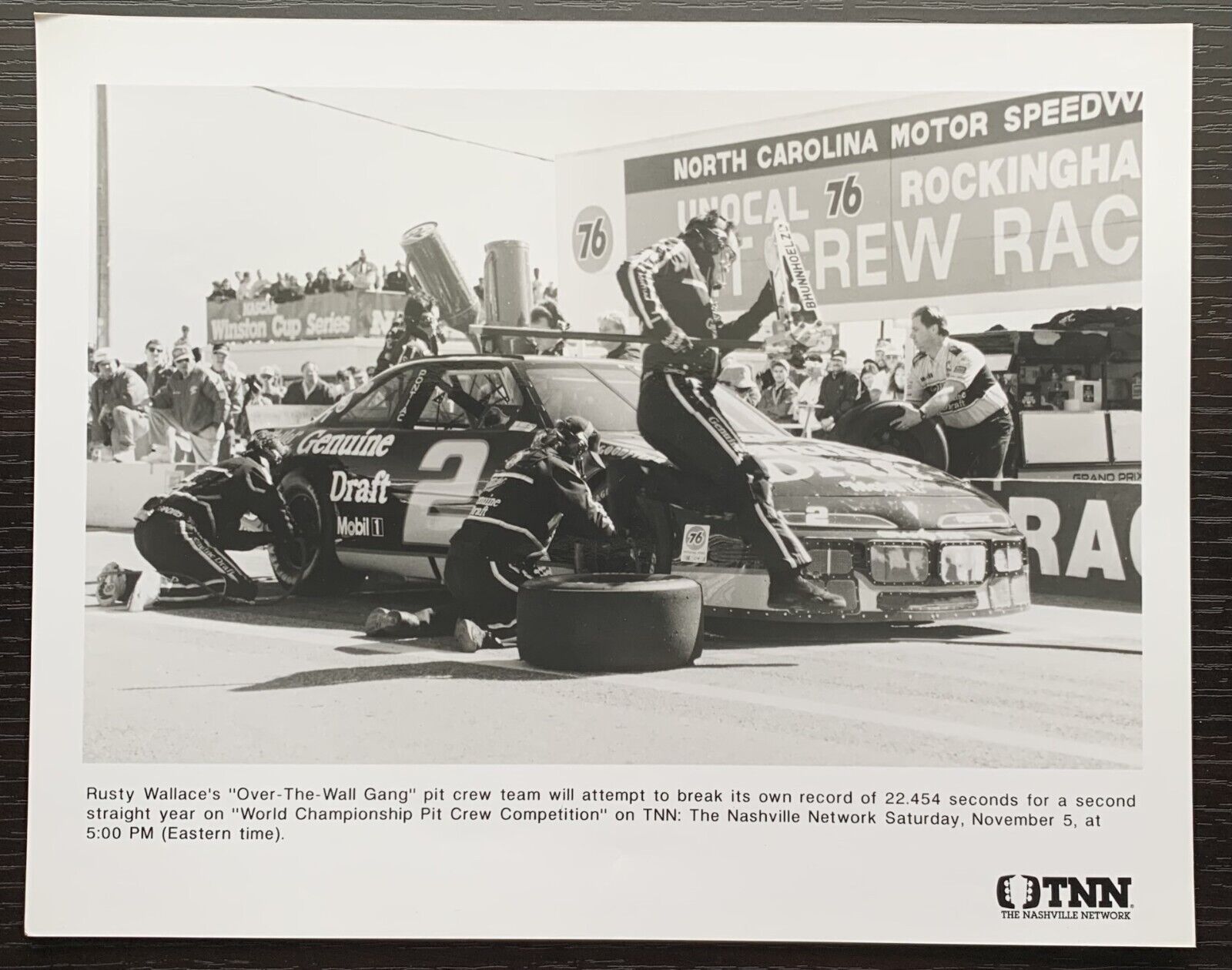 RUSTY WALLACE\'S OVER THE WALL GANG PIT CREW WORLD CHAMPIONSHIPS TNN PRESS PHOTO