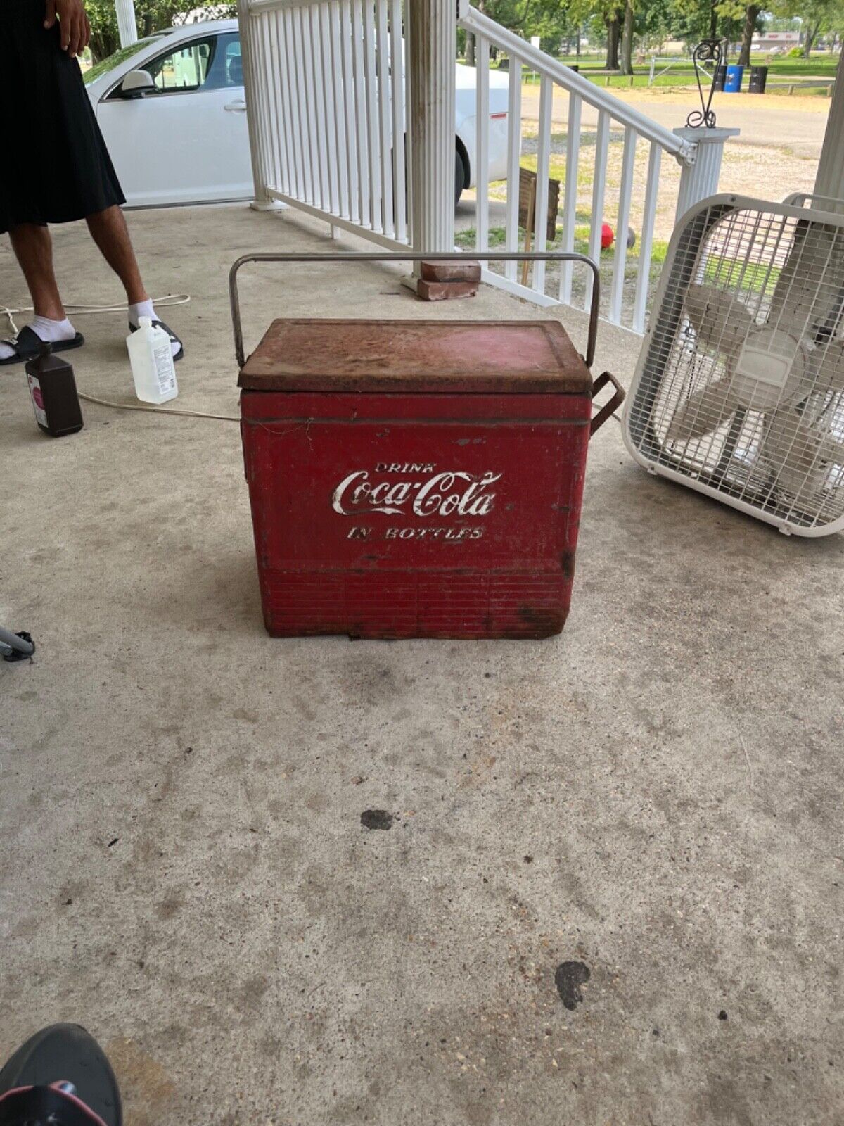 old coca cola cooler antique red very very old