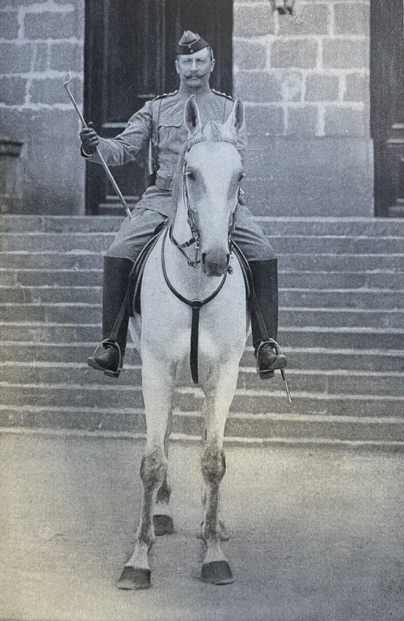 1899 Vintage Magazine Illustration German Emperor William on Horseback