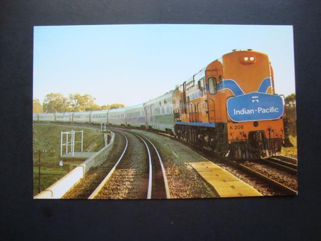 Railfans2 843) 1970 Postcard, Australian Indian Pacific Railroad Passenger Train