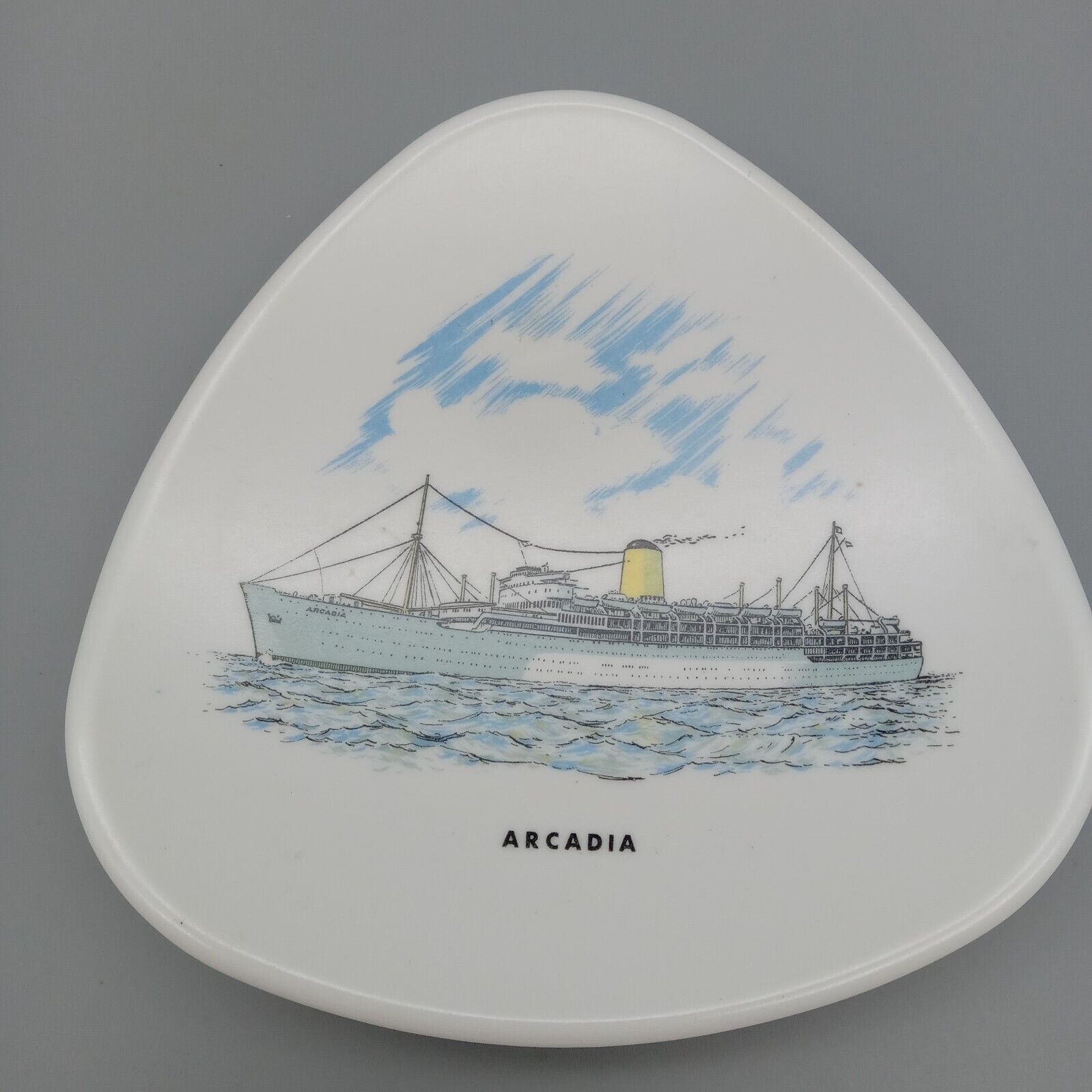 SS Arcadia (1953) P&O Line Portrait Trinket Dish Cruise Line Souvenir
