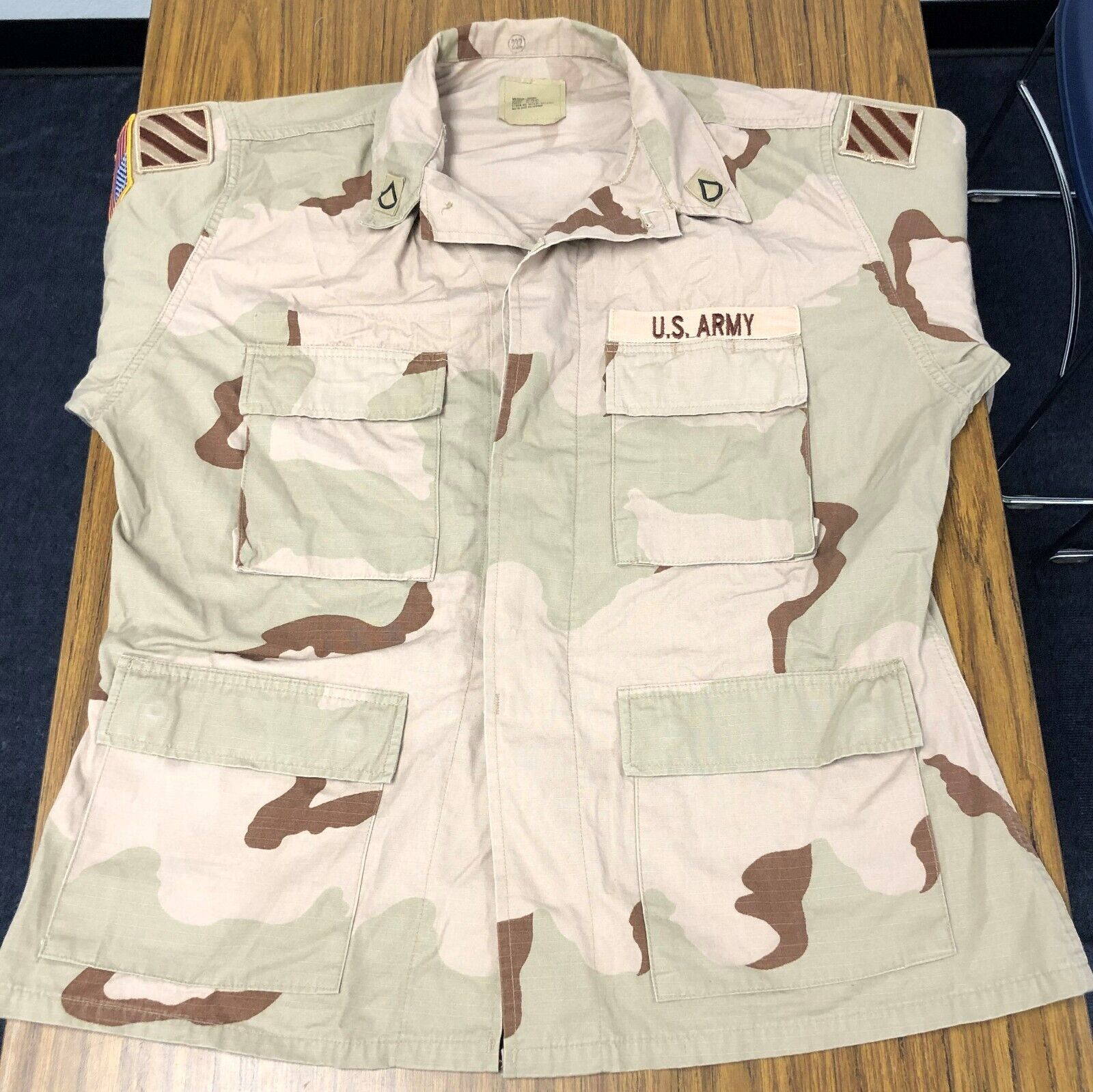 US Army DCU Desert Camo Blouse Patched 3ID Medium Short OIF OEF