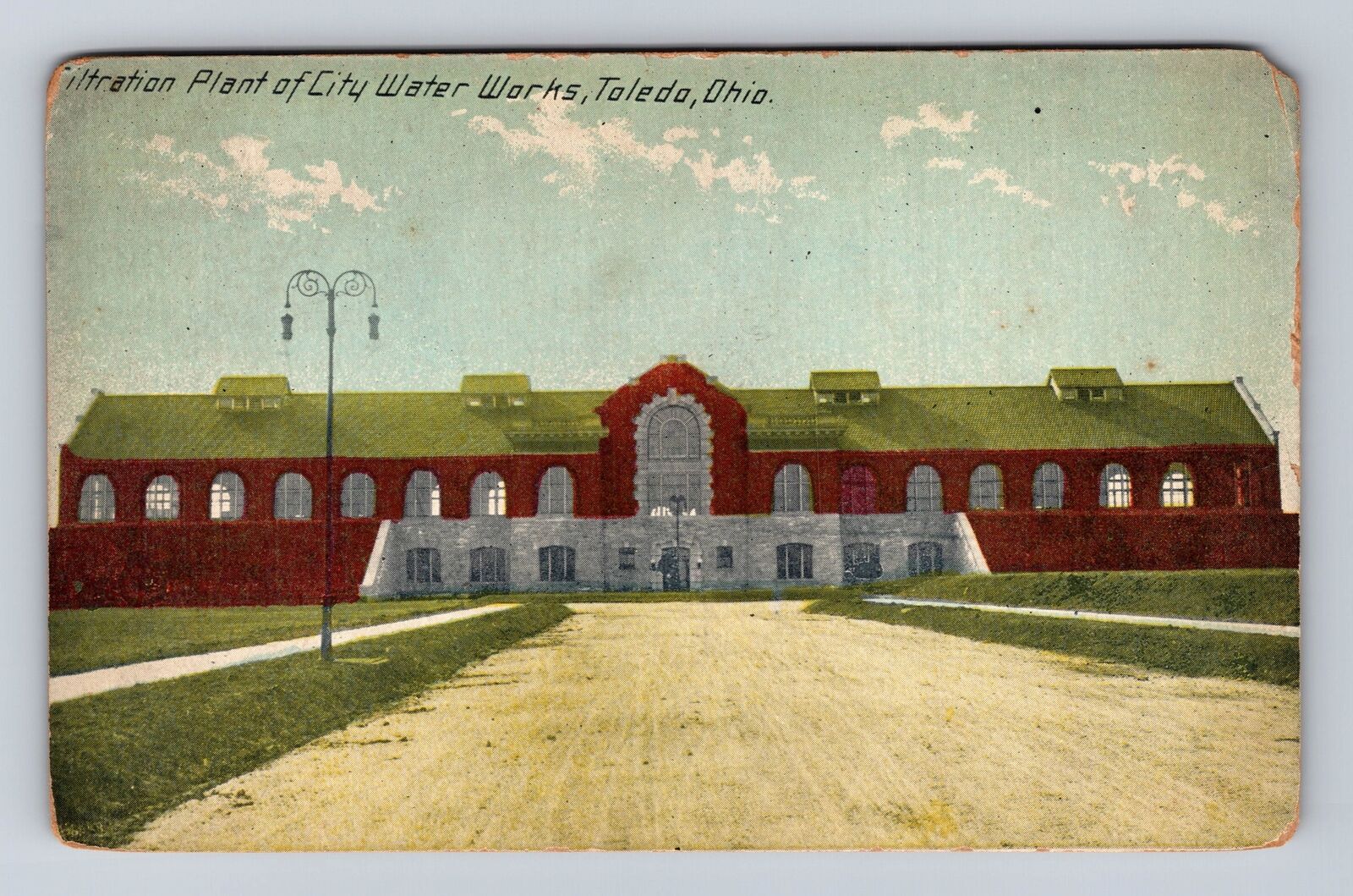 Toledo OH-Ohio, City Water Filtration Plant, Antique Vintage Souvenir Postcard