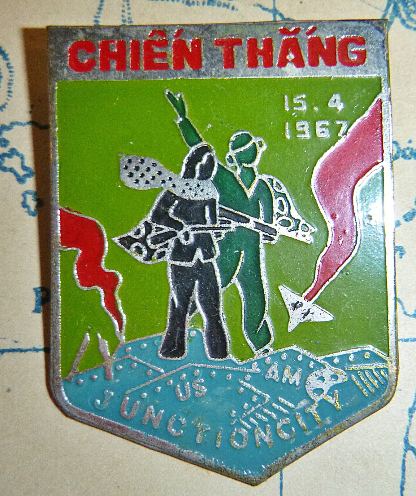 Rare 1967 Badge - Viet Cong - NLF - Operation Junction City - Vietnam War, C.169