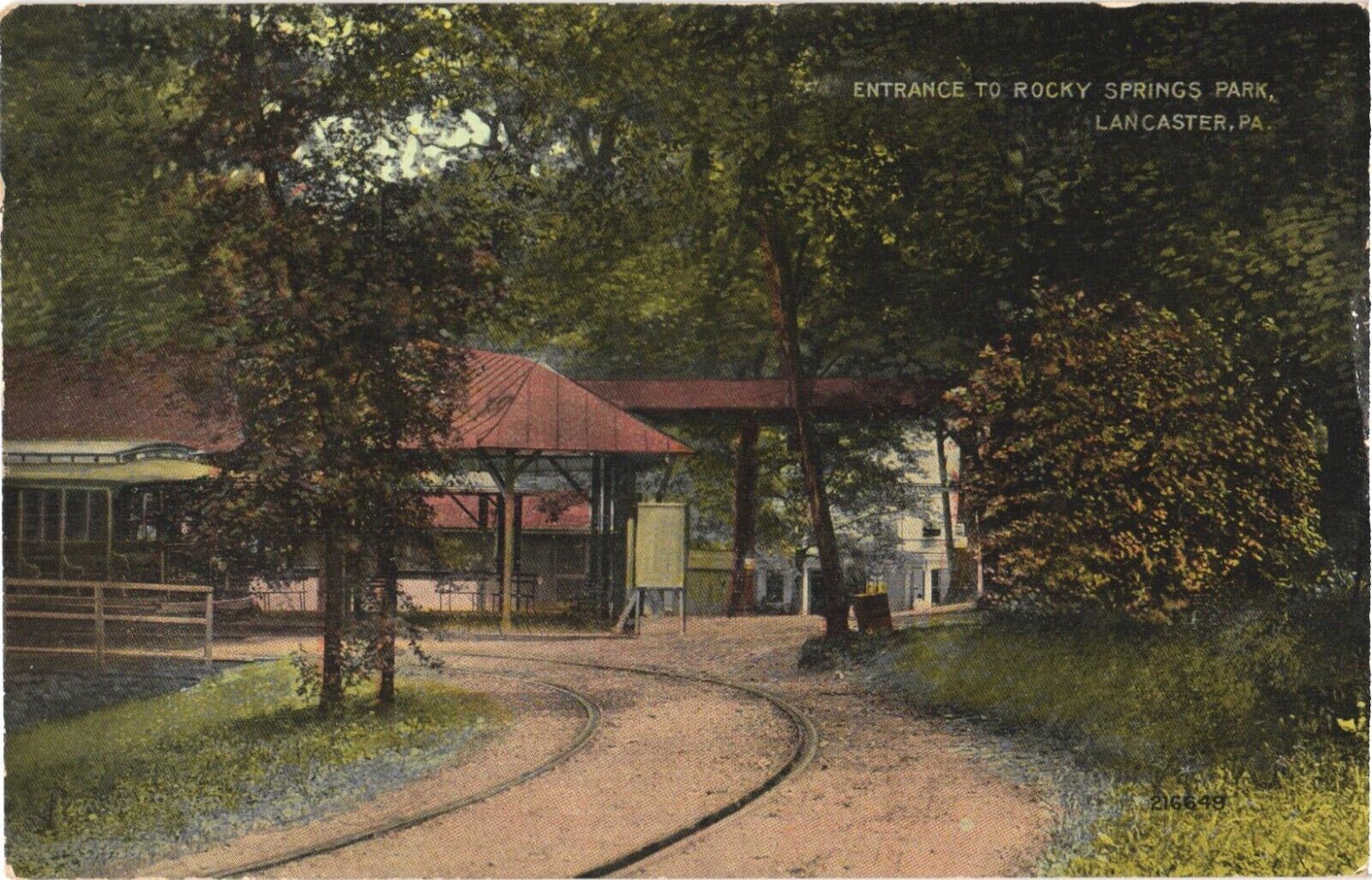 Lancaster Pennsylvania Entrance to Rocky Springs Park Postcard