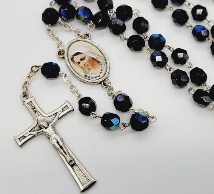 VINTAGE INRI Rosary MEDUGORJE MIRMIRMIR Mary CROSS 20\