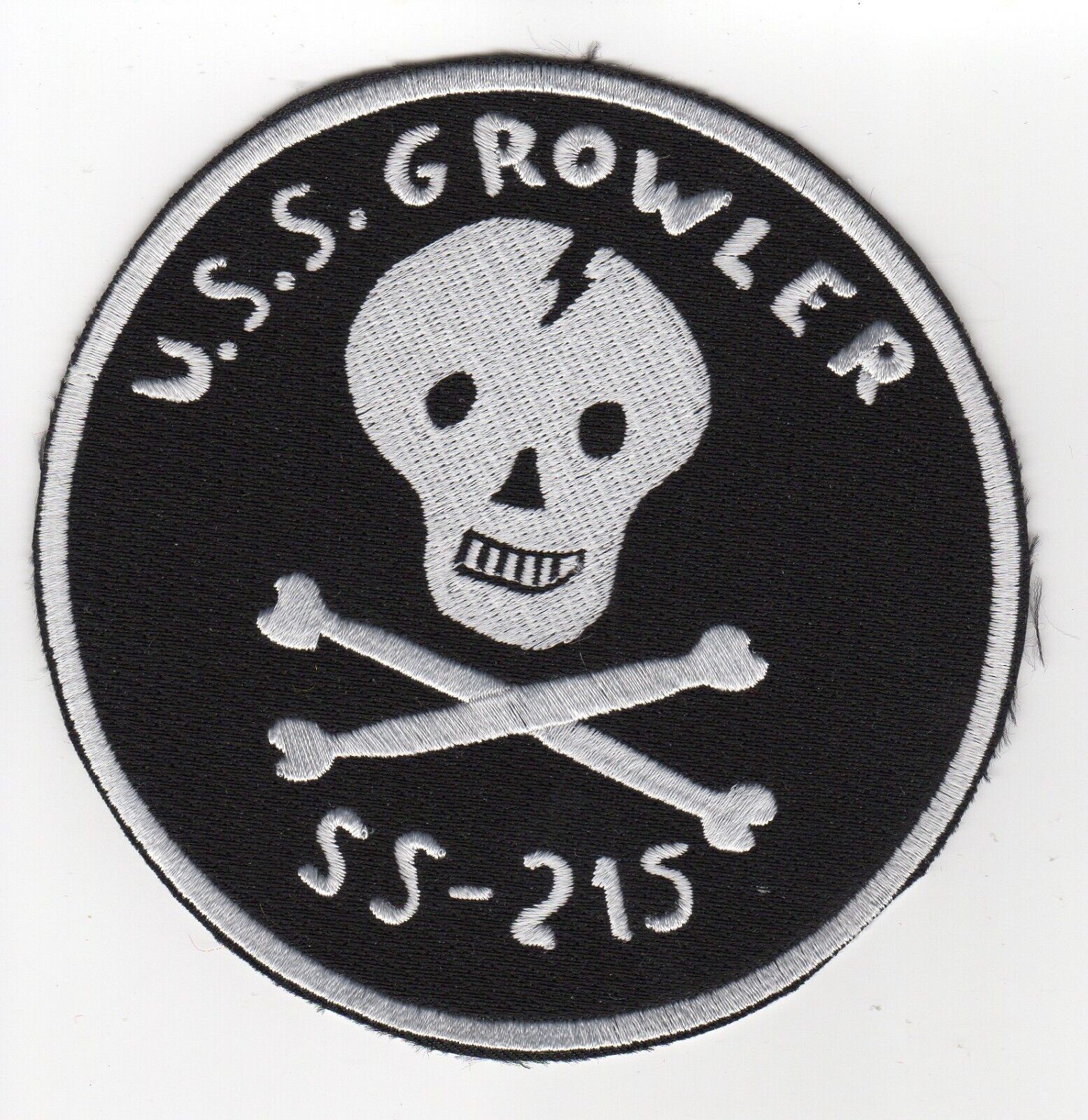 USS Growler SS 215 - Skull & Cross Bones  5 inch FE - BCP b814 Submarine Patch