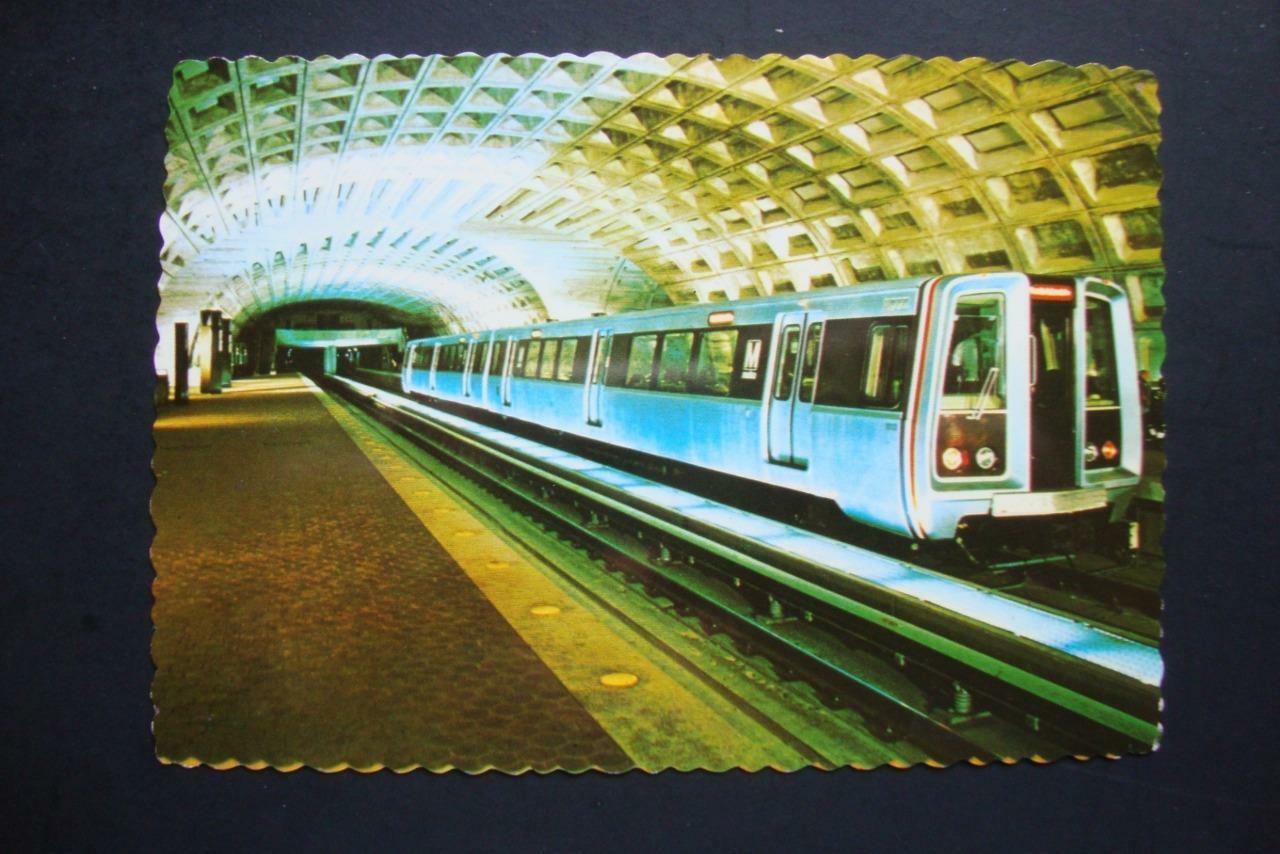 Railfans2 468) Washington DC, The Metro Rapid Transit System Station And Train