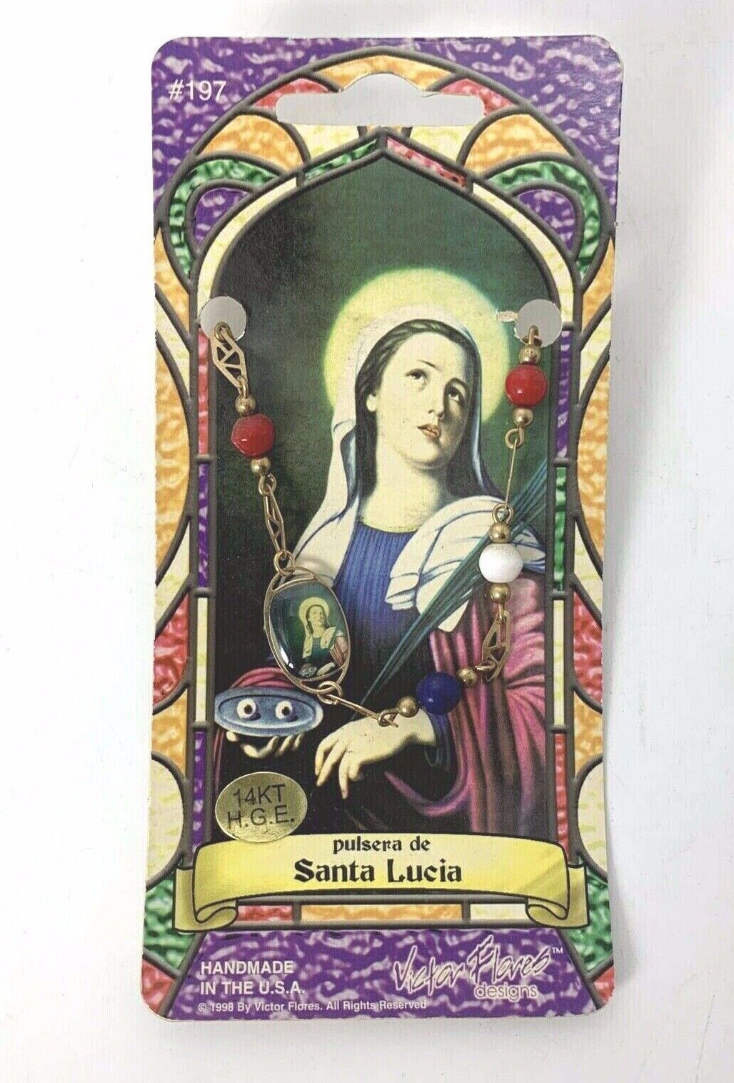 Prayer Bracelet Pulsera De Santa Lucia 14KT Gold Plated 7-1/2\