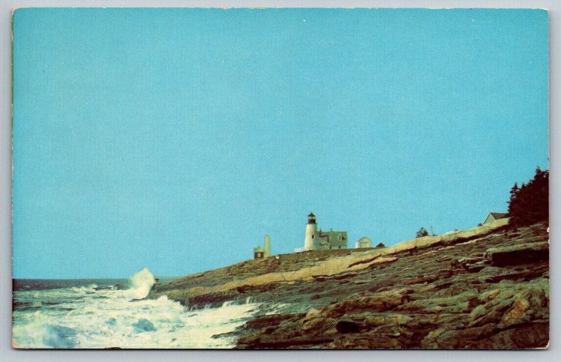 Pemaquid Point Lighthouse Postcard -  Maine - 1953