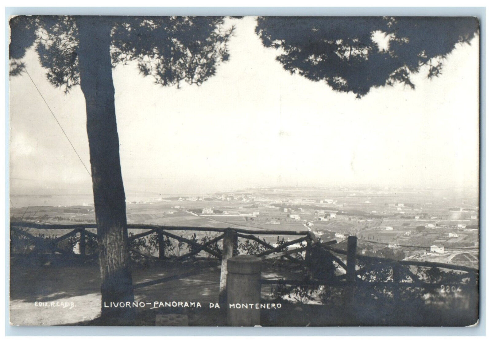 c1940\'s Panorama Da Montenero Livorno Italy Unposted Vintage RPPC Photo Postcard