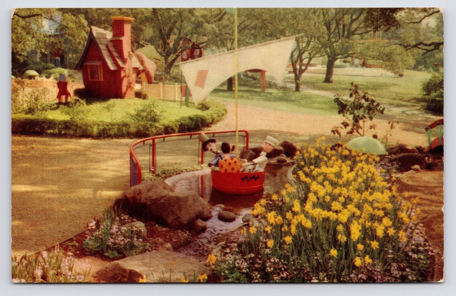 1950s~Childrens Fairyland~Theme Park~Rub-A-Dub-Dub~Oakland CA~VTG Postcard