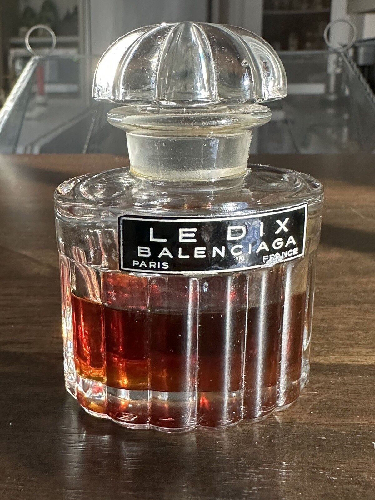 Rare Vintage Le Dix by Balenciaga Pure Perfume 2 oz Glass Bottle