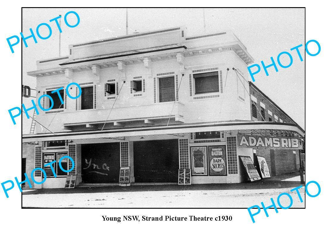 OLD 8x6 PHOTO YOUNG NSW STRAND PICTURE THEATRE c1930