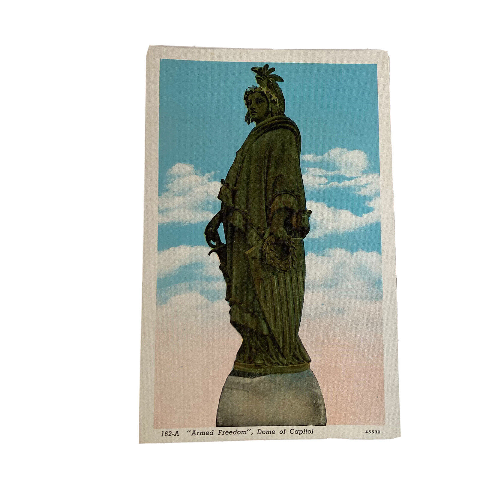 Washington DC Armed Freedom Statue Dome Of US Capitol Vintage Postcard