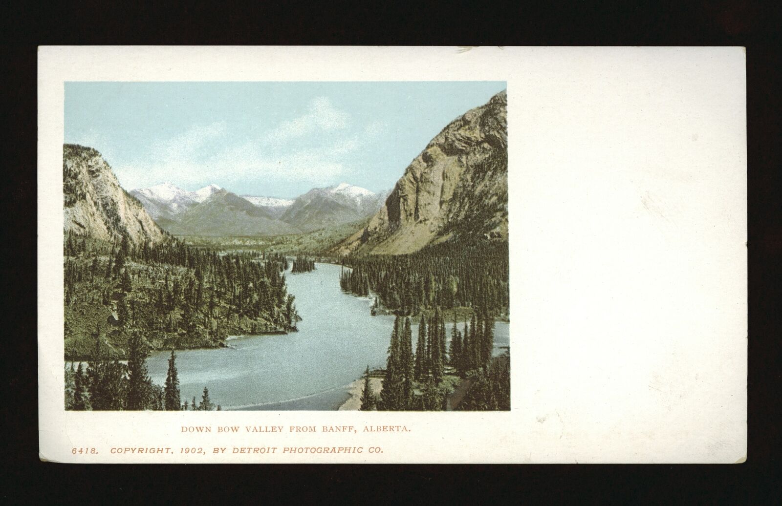 Down Bow Valley from Banff Alberta - Bow River valley from Banff S- Old Photo