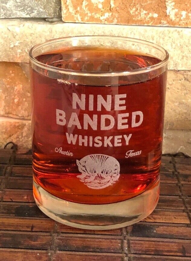 NINE BANDED Collectible Whiskey Glass 8 Oz