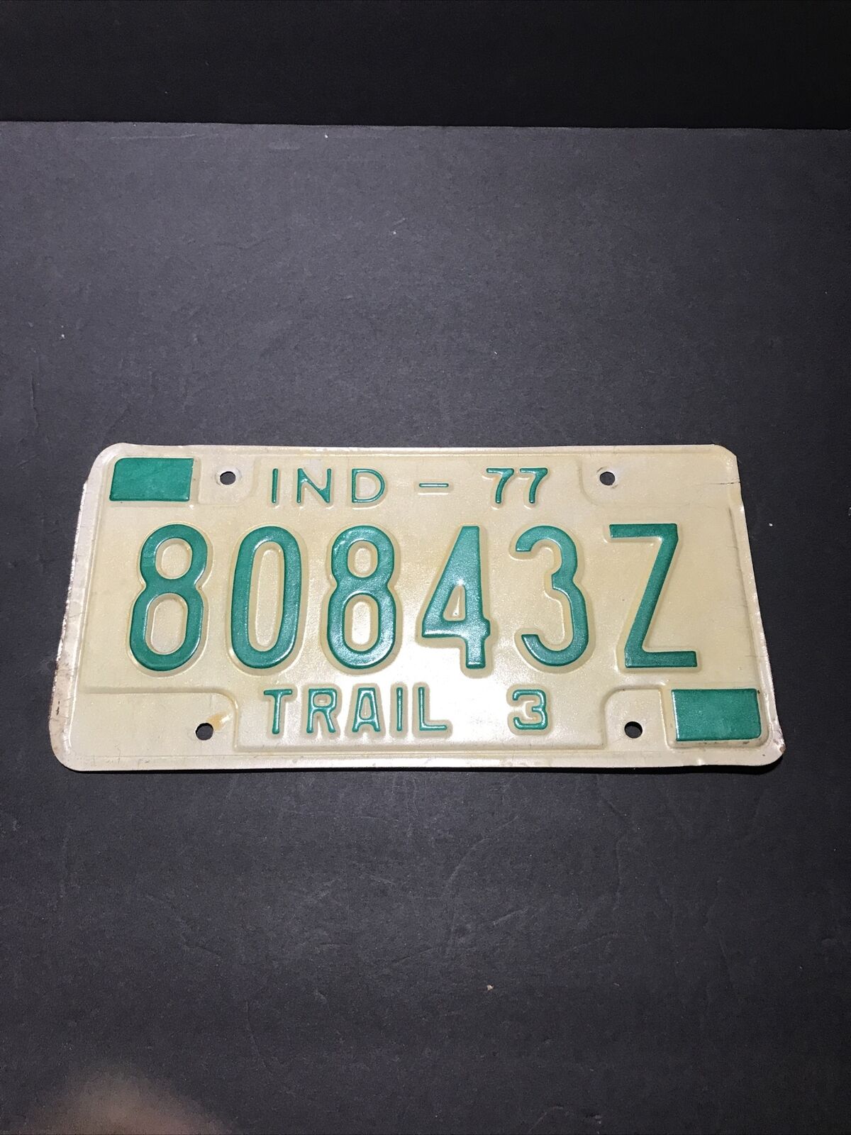 Vintage 1977 Indiana License Plate Trail 3 80843Z