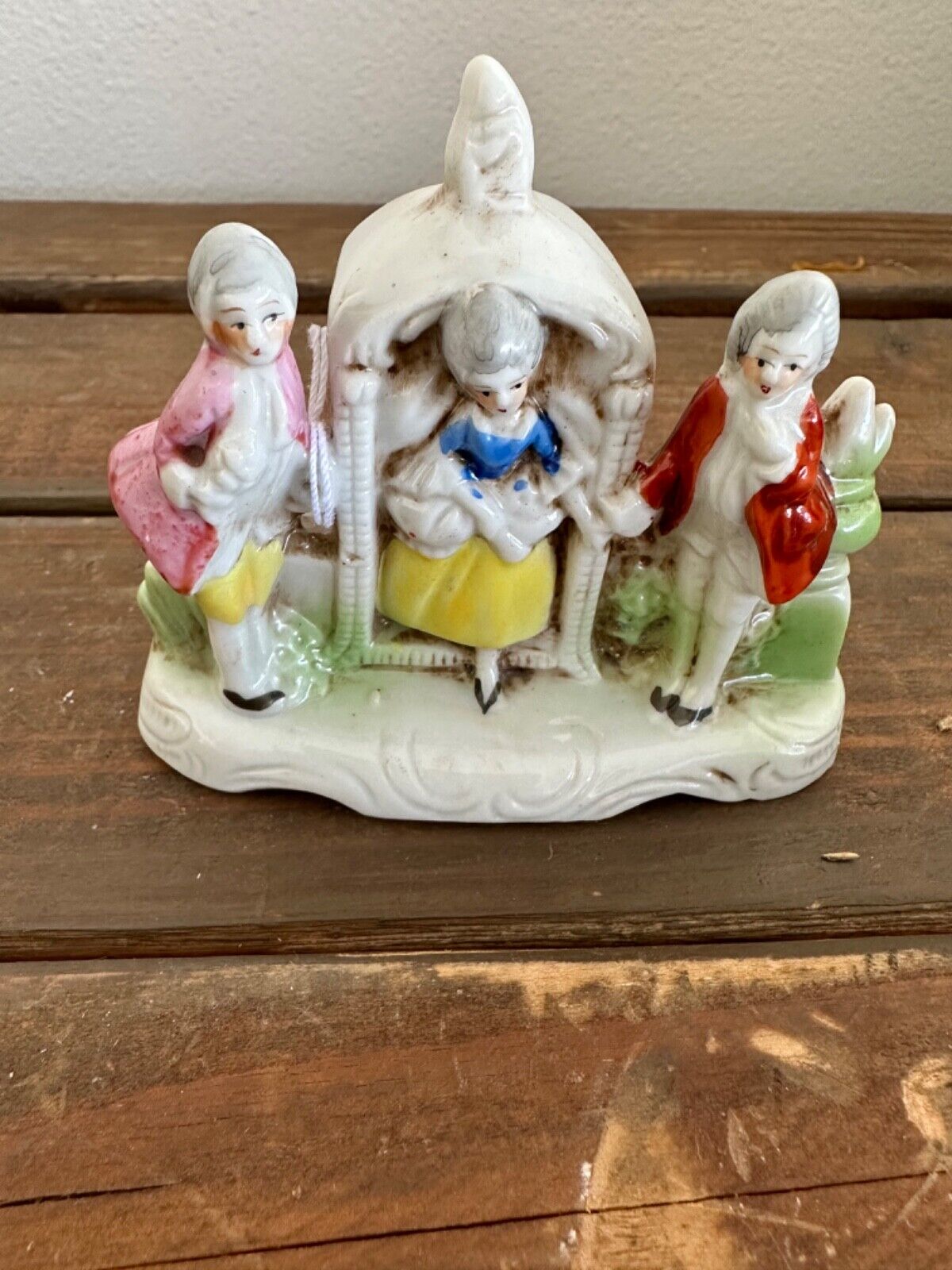 Vintage Victorian Lady with 2 male escorts/Japan/ HTF Excellent shape/ Gorgeous