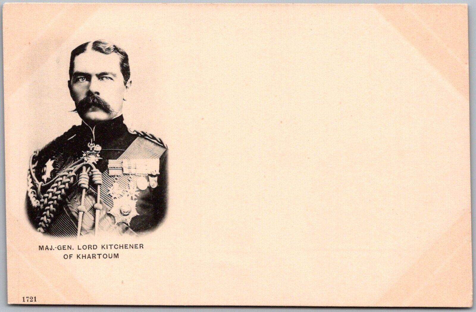 PC-G3 Postcard Mjor General Lord Kitchener of Khartoum British Military Officer
